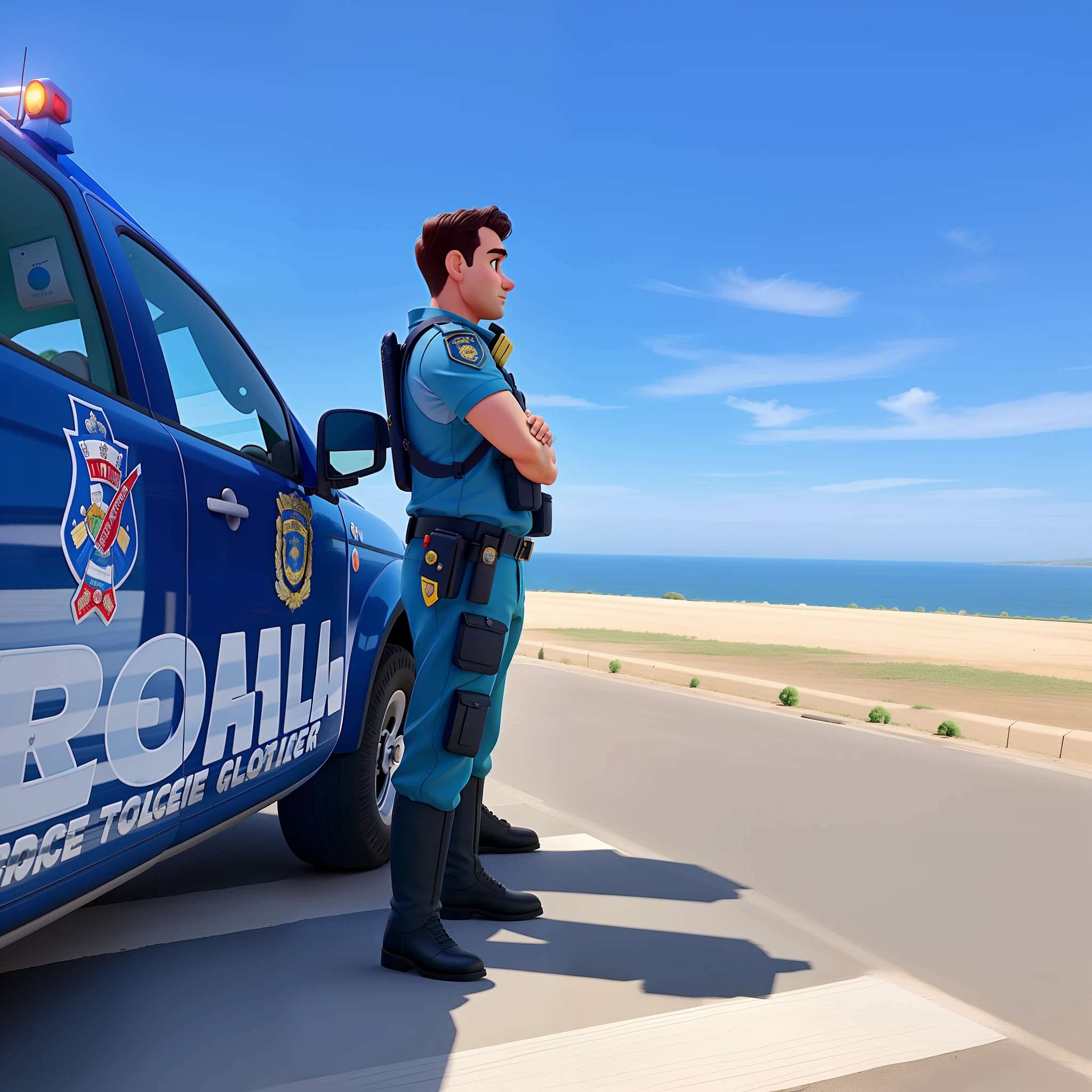 police officers of the Municipal Guard of Maricá ROMU, policia, guarda municipal estilo pixar disney