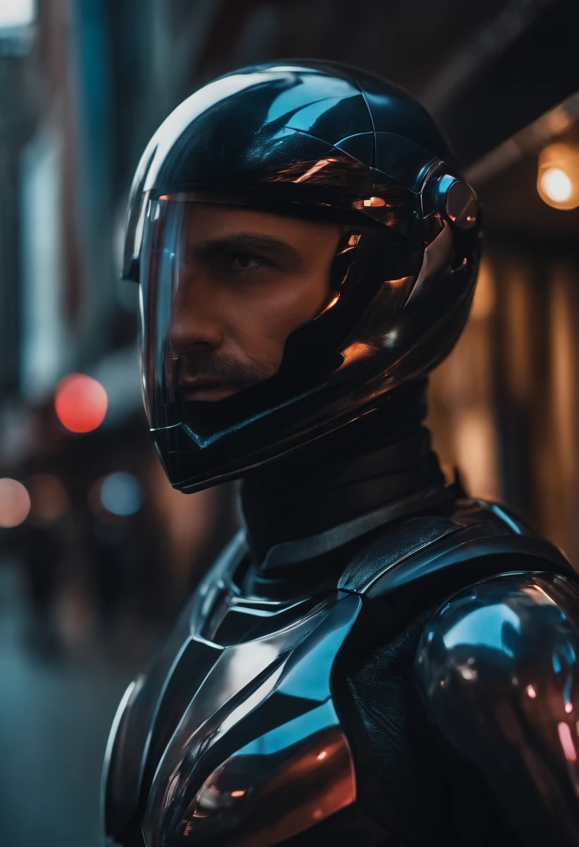 cabelos pretos, Surrealismo, 8k, Super Detalhe, robocop