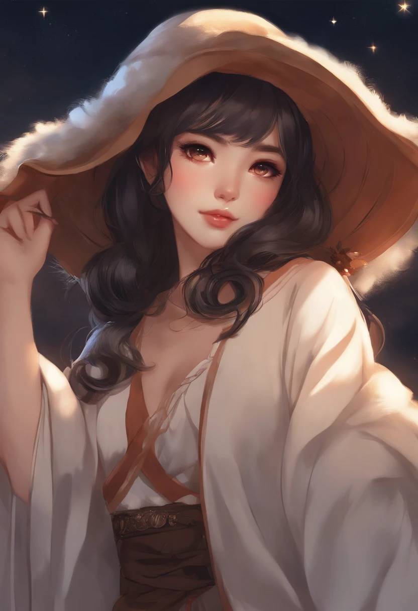 Menina da orelha do gato anime em roupas do quimono com orelhas do gato, olhar ombro, desenho de anime por Yang J, Vencedor do concurso Pixiv, arte seriada, Digital anime illustration, Kawashi, illustration Anime style, Estilo anime 4K, retrato bonito do anime, retrato estilo anime, arte estilo anime, Arte estilo Guweiz, anime illustration, arte de anime digital, arte de anime digital detalhada, Beautiful starry sky, ((bela vista noturna))