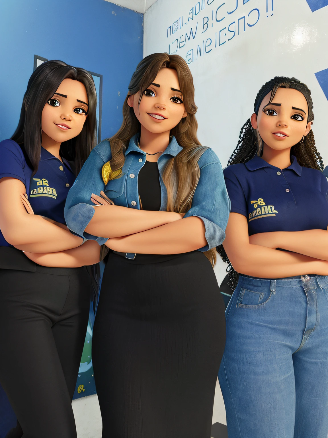Three Disney Pixar Style Women, alta qualidade, melhor qualidade