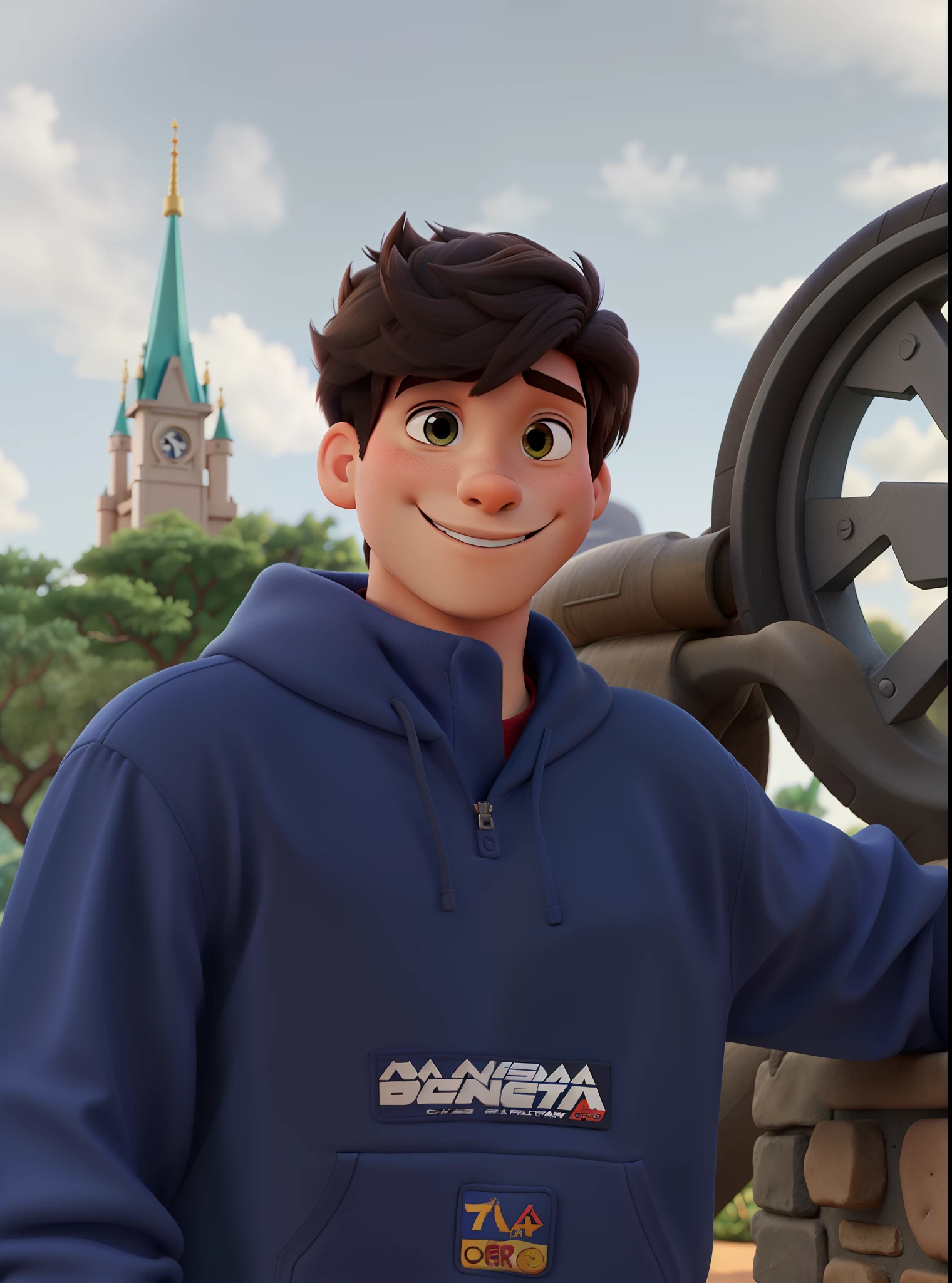 Um garoto de 16 anos estilo disney pixar, alta qualidade, melhor qualidade