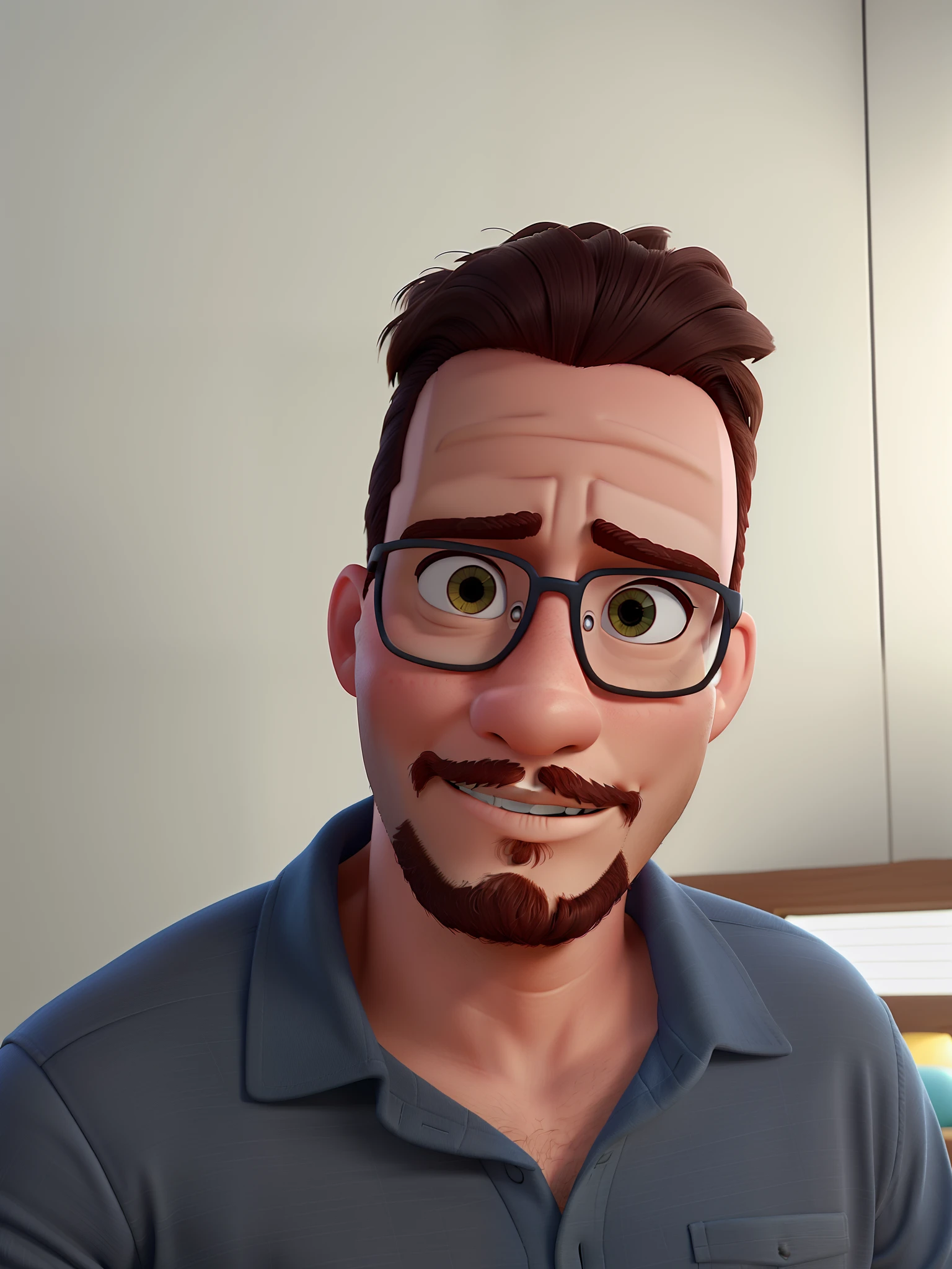 Um homem moreno estilo Disney pixar, alta qualidade, melhor qualidade