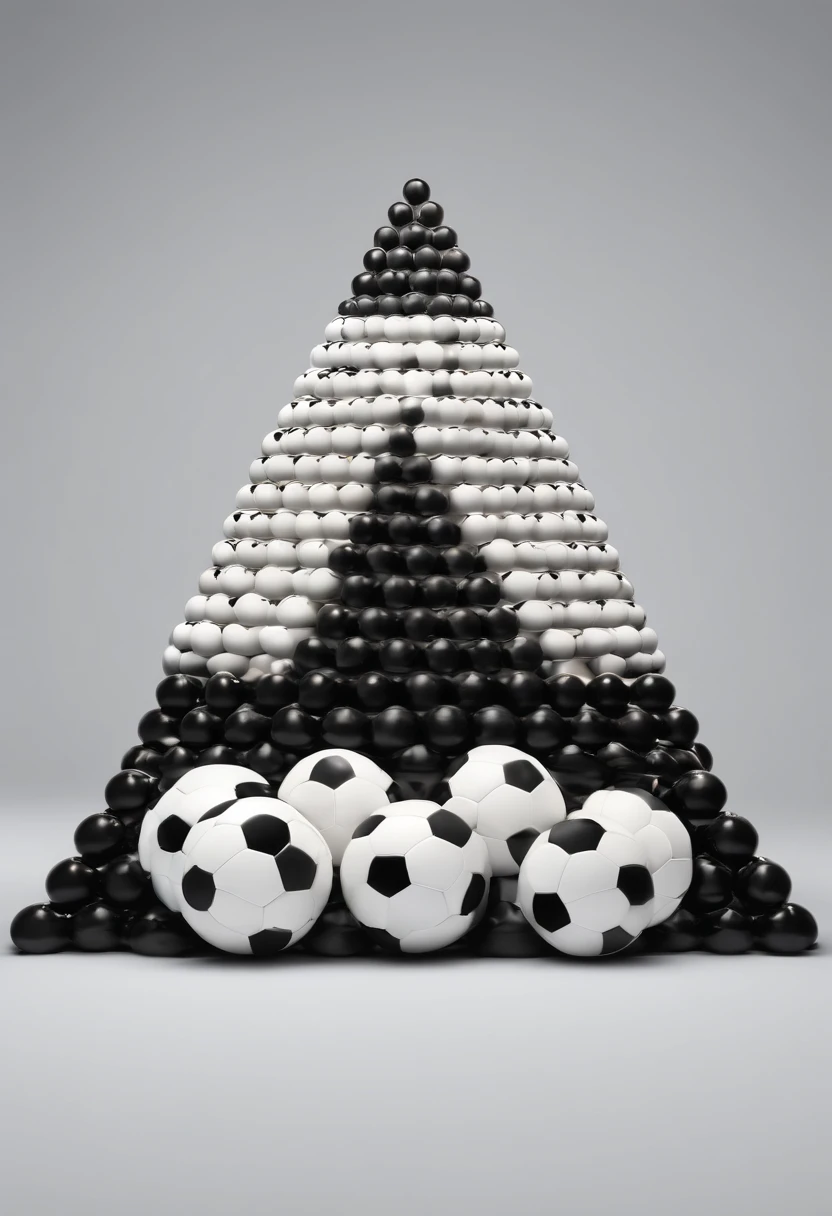 Logo containing a pyramid composed of white and black soccer balls