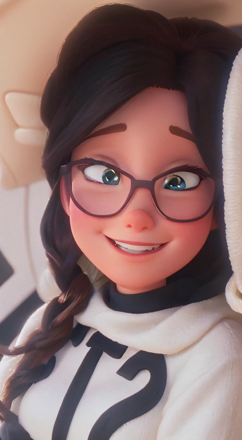 A white woman in Disney Pixar style, alta qualidade, melhor qualidade com olhos bem definidos