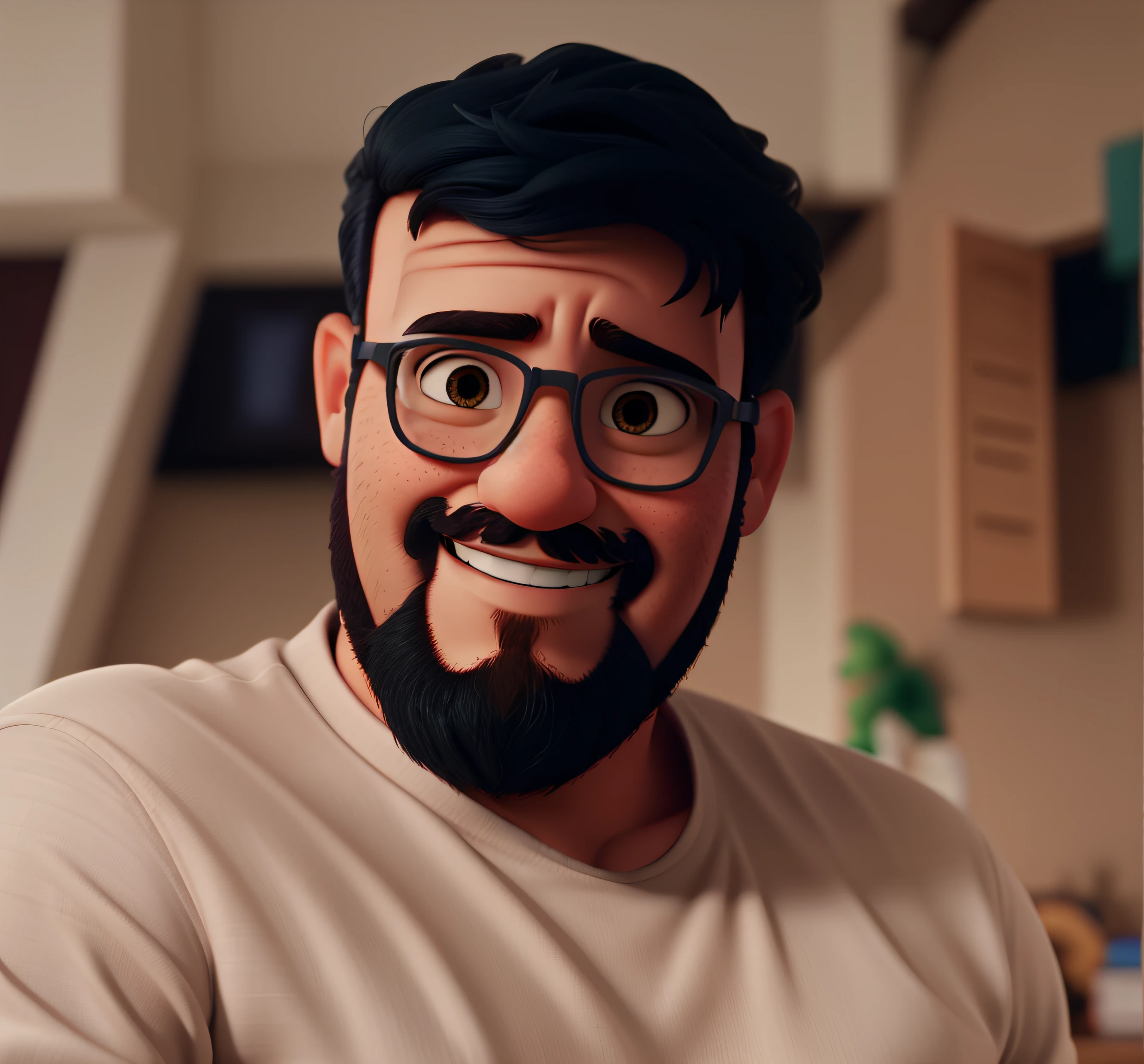 Um homem moreno estilo pixar, holding a camera, alta qualidade, melhor qualidade