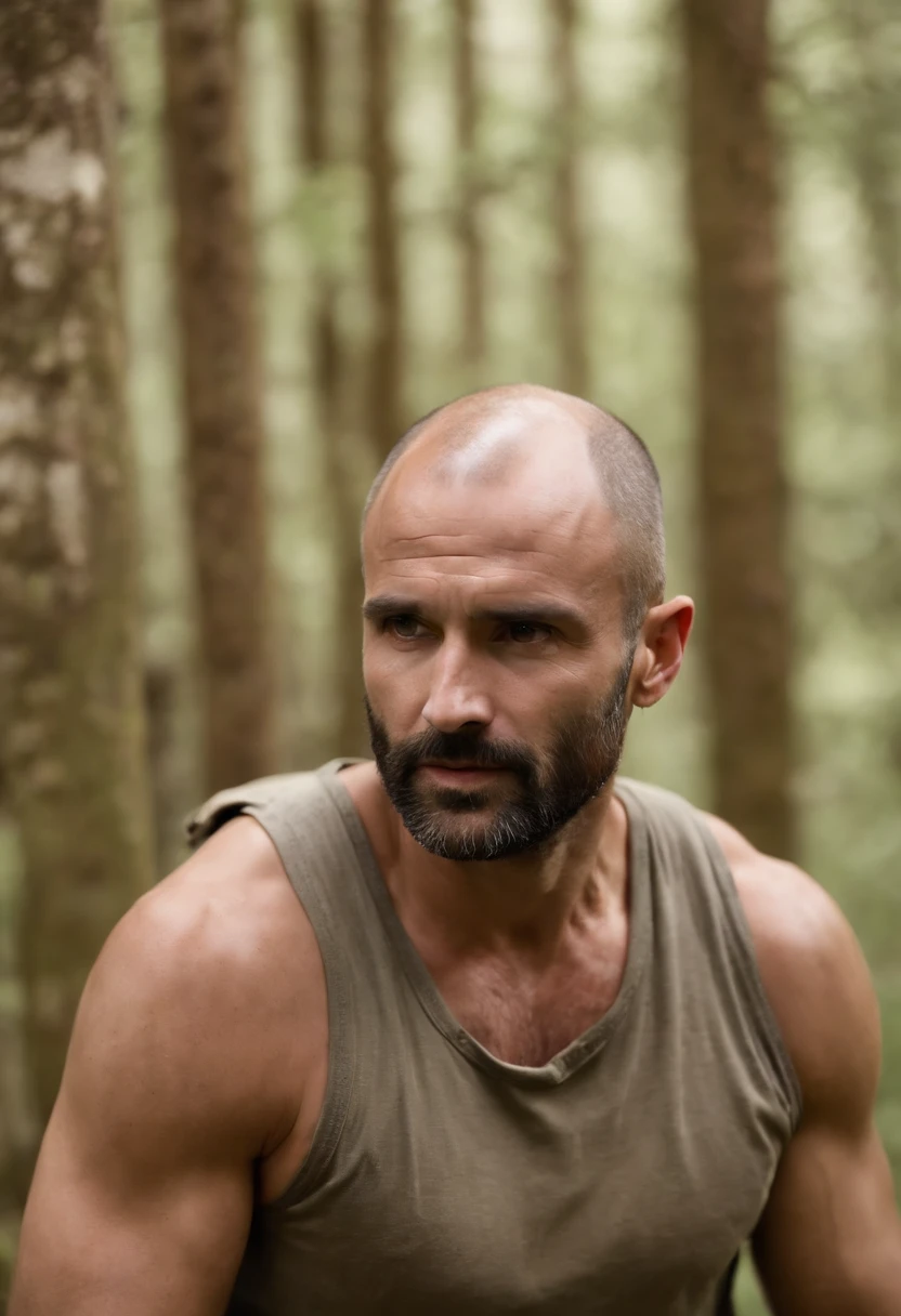 Ed Stafford explorador, realismo, 8k, detalhado, floresta, animais selvagens, cinema