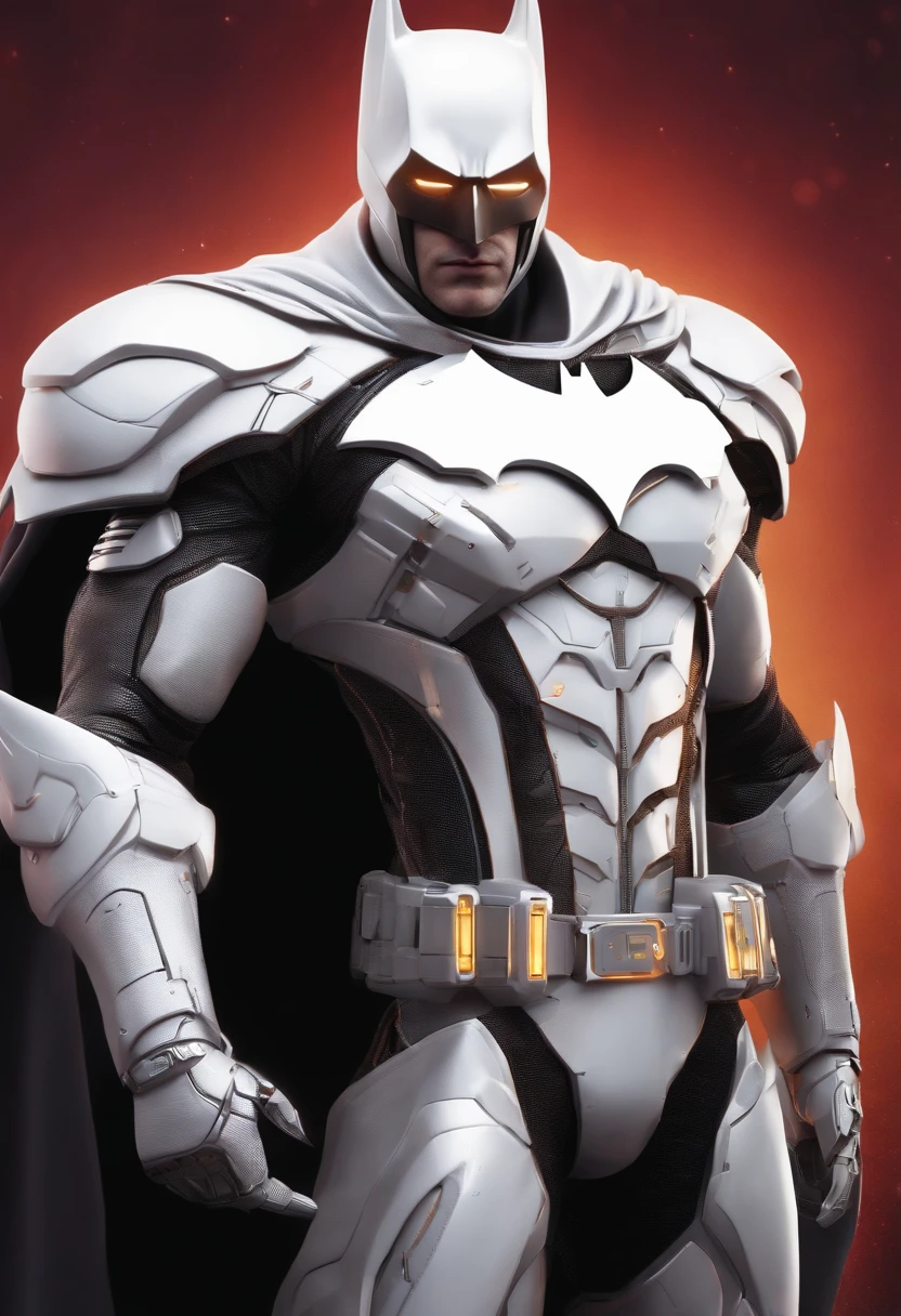 A white Batman in cybernetic suit