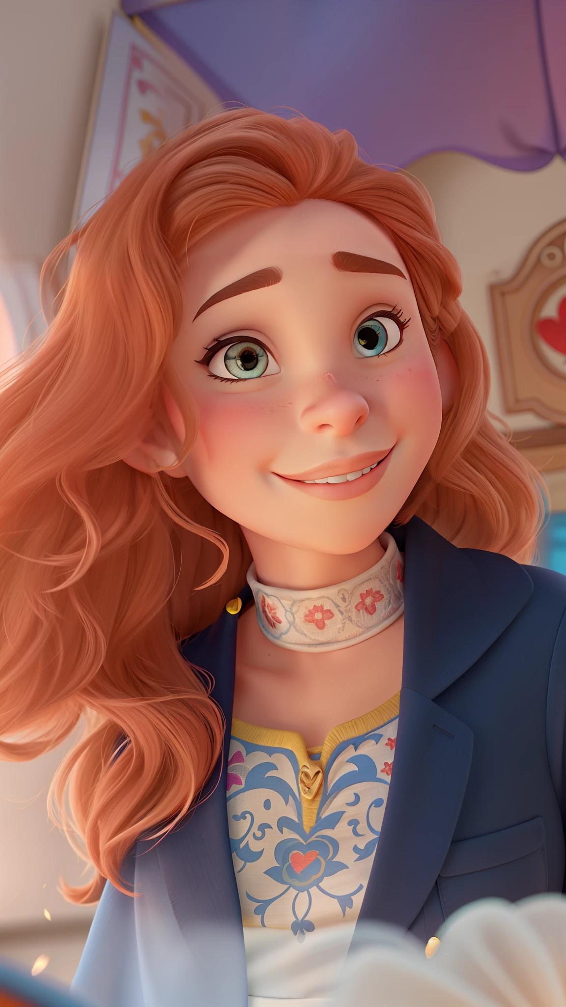 Uma mulher estilo Disney pixer , de alta qualidade