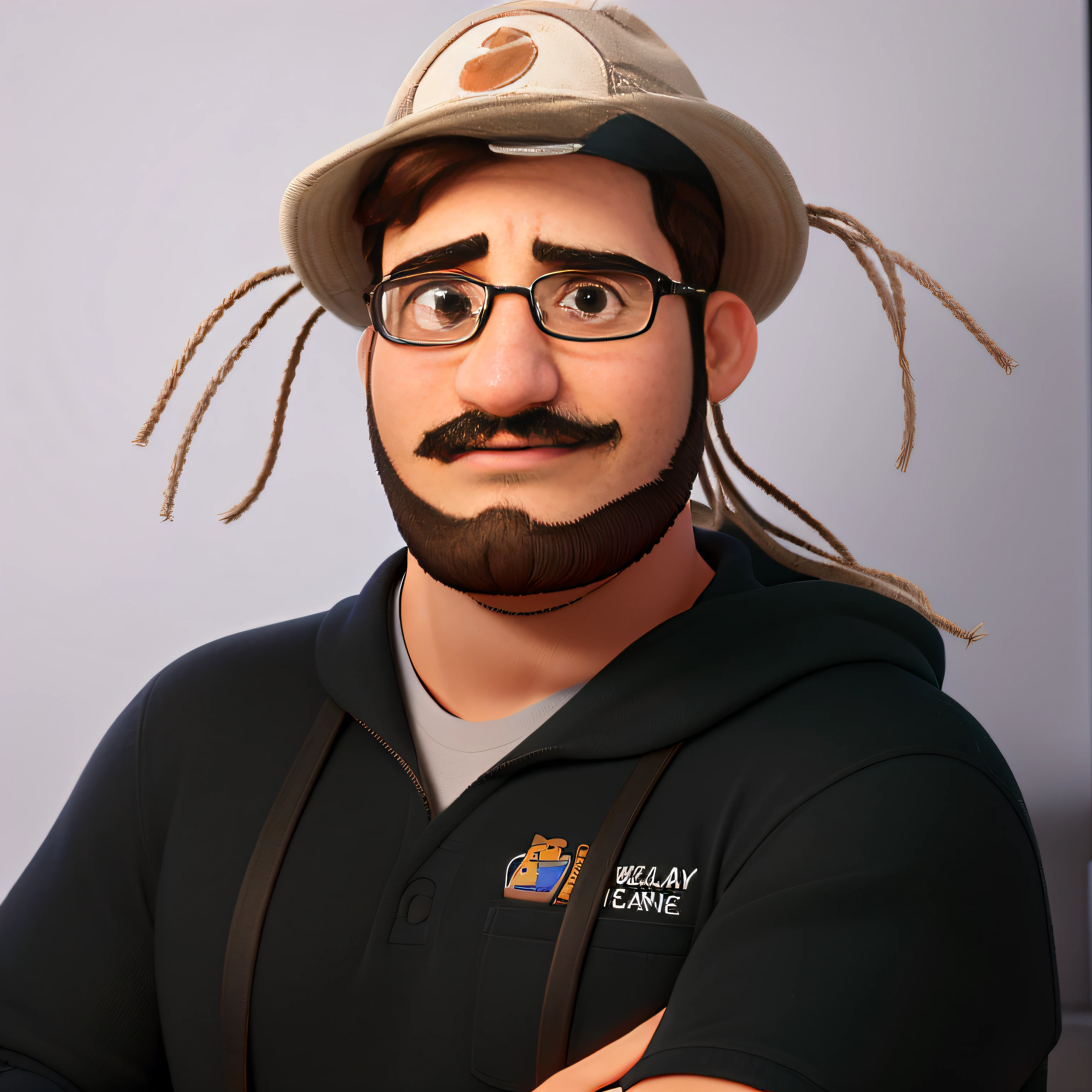 Um homem estilo pixar com barba e bigode, alta qualidade, melhor qualidade