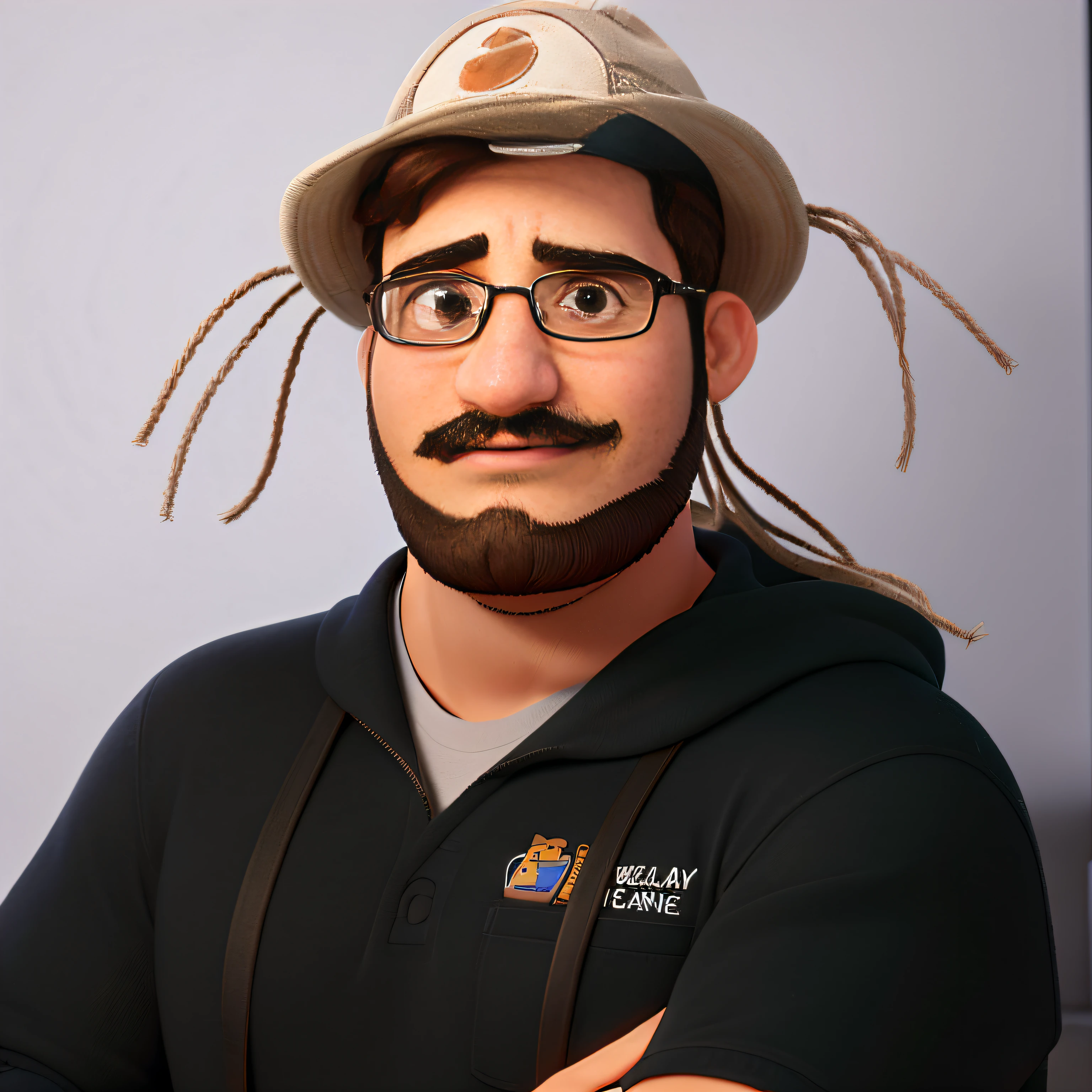 Um homem estilo pixar com barba e bigode, alta qualidade, melhor qualidade