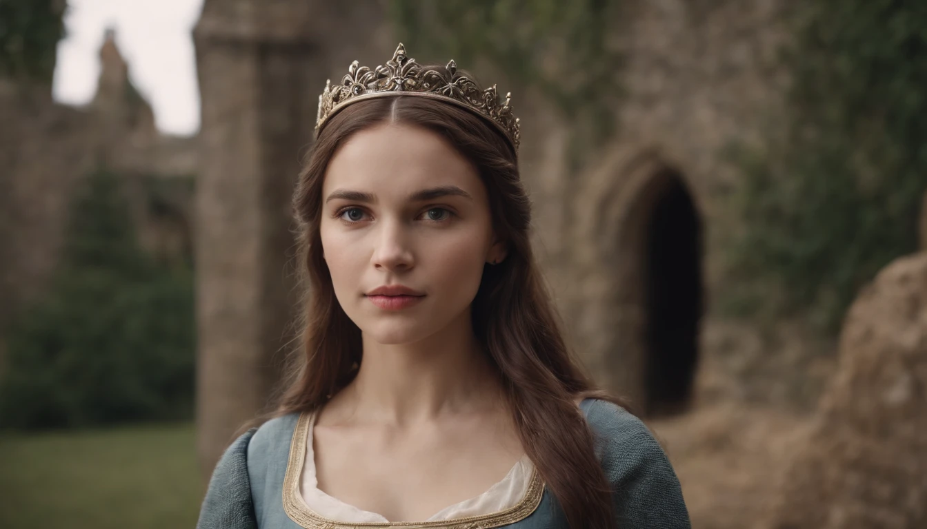 A Girl Standing With Dark Background On Very Beautiful Girl Of Medieval Time