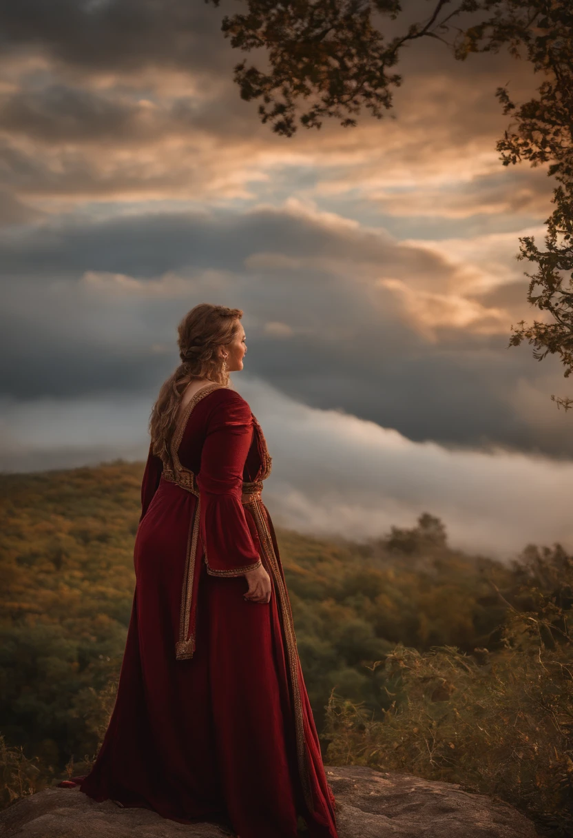 Mature female, seios gigantescos, lips, cara de, cidade medieval, Cloud, maternal, thicc