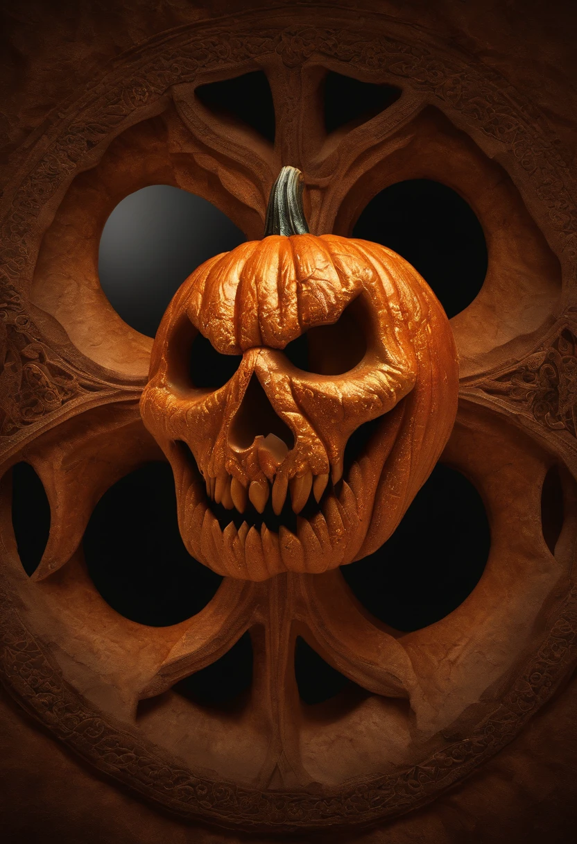 Halloween Pumpkin Bright Light Eyes, Biomechanicals, estranho, assustador, Pesadelo, cores muito brilhantes, light particles, com luz brilhante, Mshiff, Arte do papel de parede, Papel de parede UHD