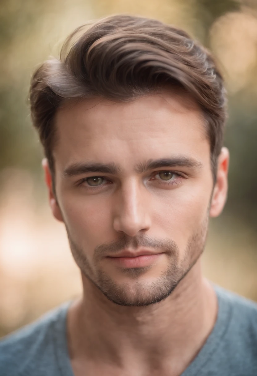 Handsome Man Portrait 30 Year Old Round Face Cinematic Look