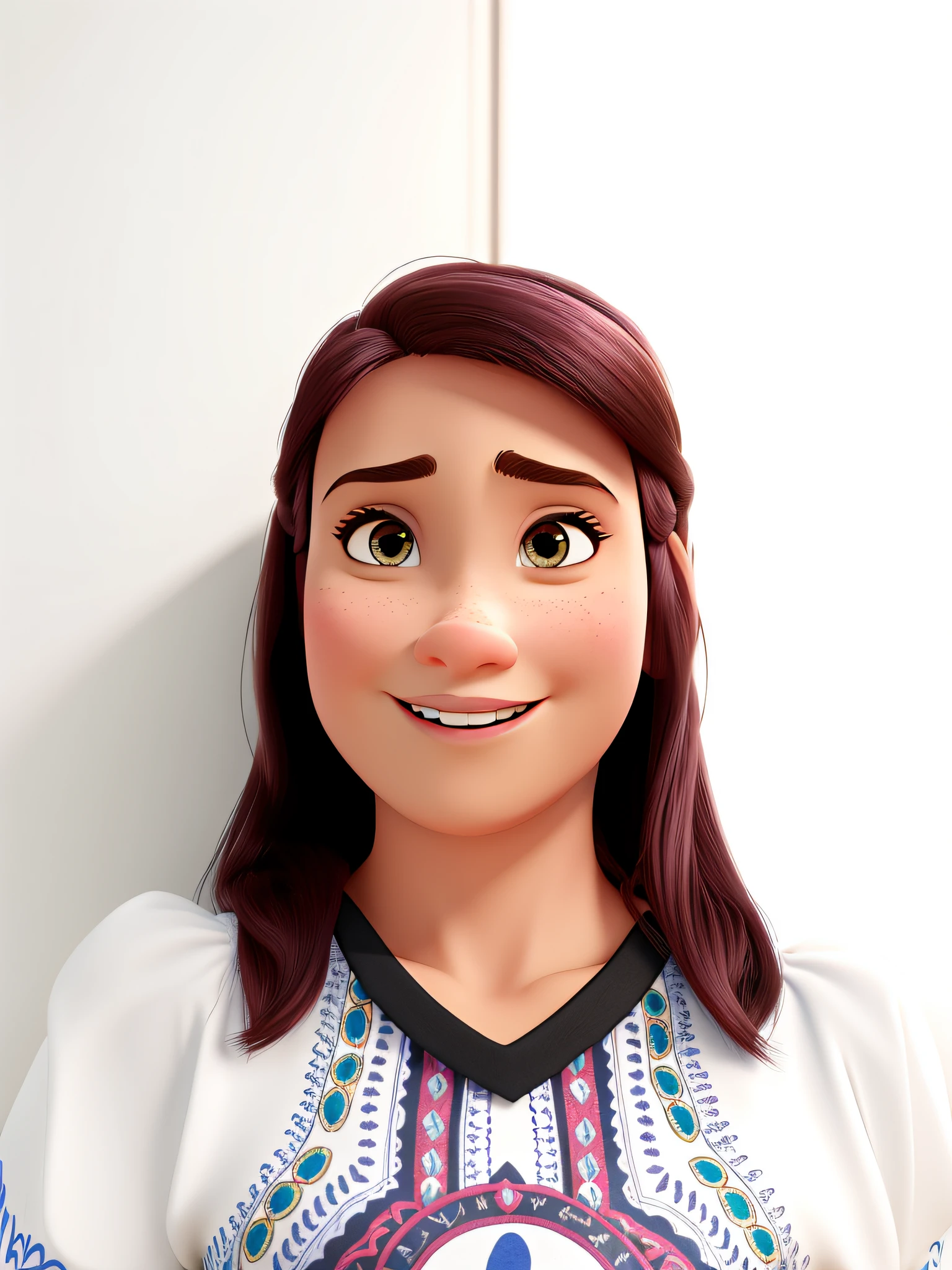 Uma mulher Disney Pixar, olhos e cabelos castanhos, alta qualidade, melhor qualidade