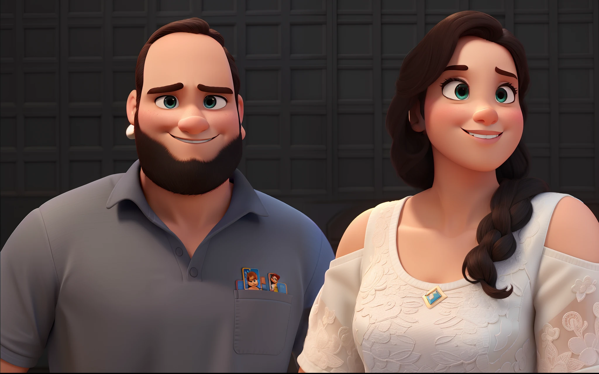 Um homem e uma mulher estilo disney pixar, alta qualidade, melhor qualidade.
