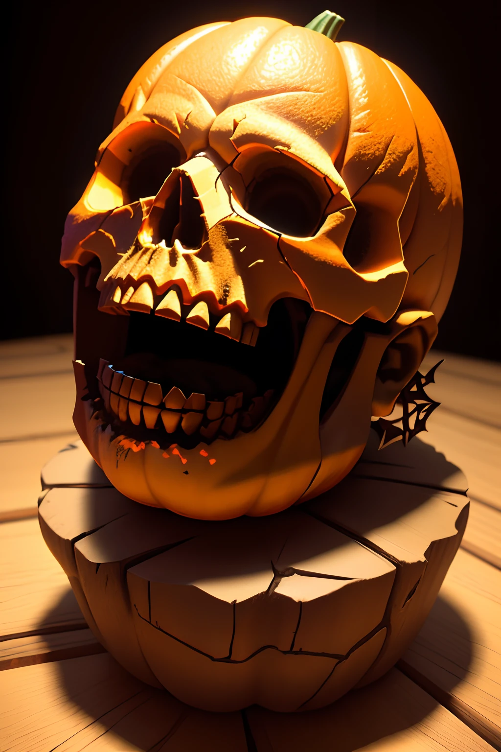 Create a skull with made of orange balls