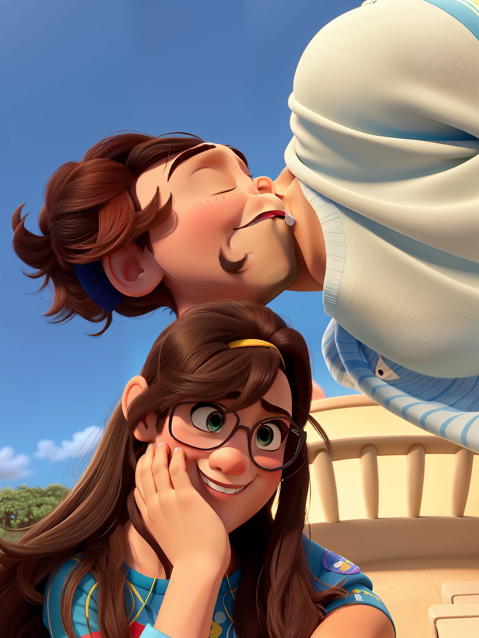 Um casal no estilo Disney pixar
