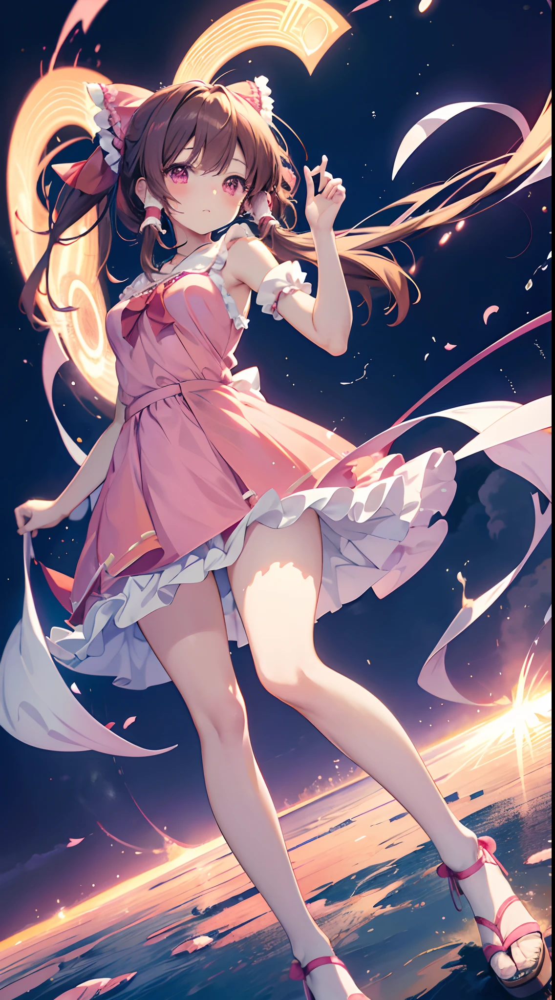 Anime girl in hula hoop and pink dress, Seductive Anime Girl, Smooth Anime CG Art, anime moe art style, beautiful alluring anime , (Anime Girl), anime goddess, beautiful alluring anime woman, reimu hakurei, Cute anime waifu in a nice dress, Ecchi anime style, [ 4 k digital art ]!!, Beautiful and perfect legs, Clean and perfect hands