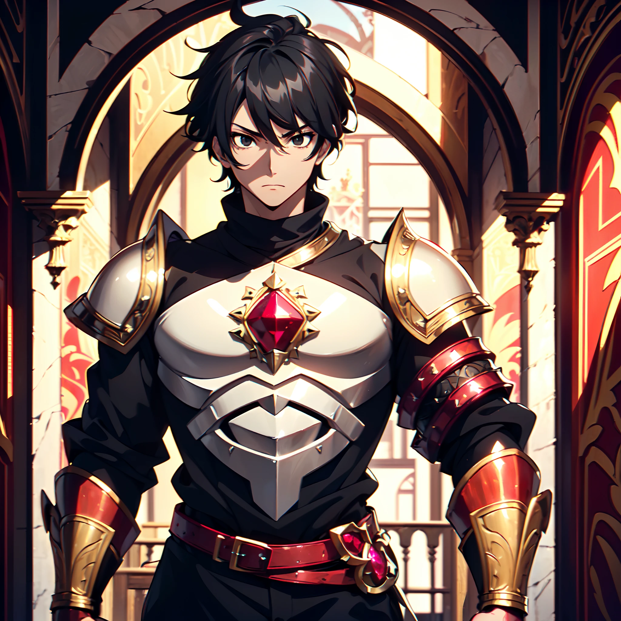 128K Ultra High Definition,
128K Ultra High Quality,
128K Ultra High Resolution,
Best Definition,
Best Quality,
Best Resolution,
Perfectly Detailed,
Perfectly Designed,
Extremely Detailed,
Extremely Designed,
Hyper Detailed,
Hyper Definition,
Hyper Quality,
Hyper Resolution,
Masterpiece,
(((Anime))),
Body Shot,
(((Boy))),
Handsome,
Muscular Body,
(((Black Short Hair))),
(((Black Eyes))),
(((Hyper Detailed & Perfectly Designed With Ultra High Quality Red Ruby Warlord Armor))),
(((Inside Of Medieval Royal Palace Background Scenery))),