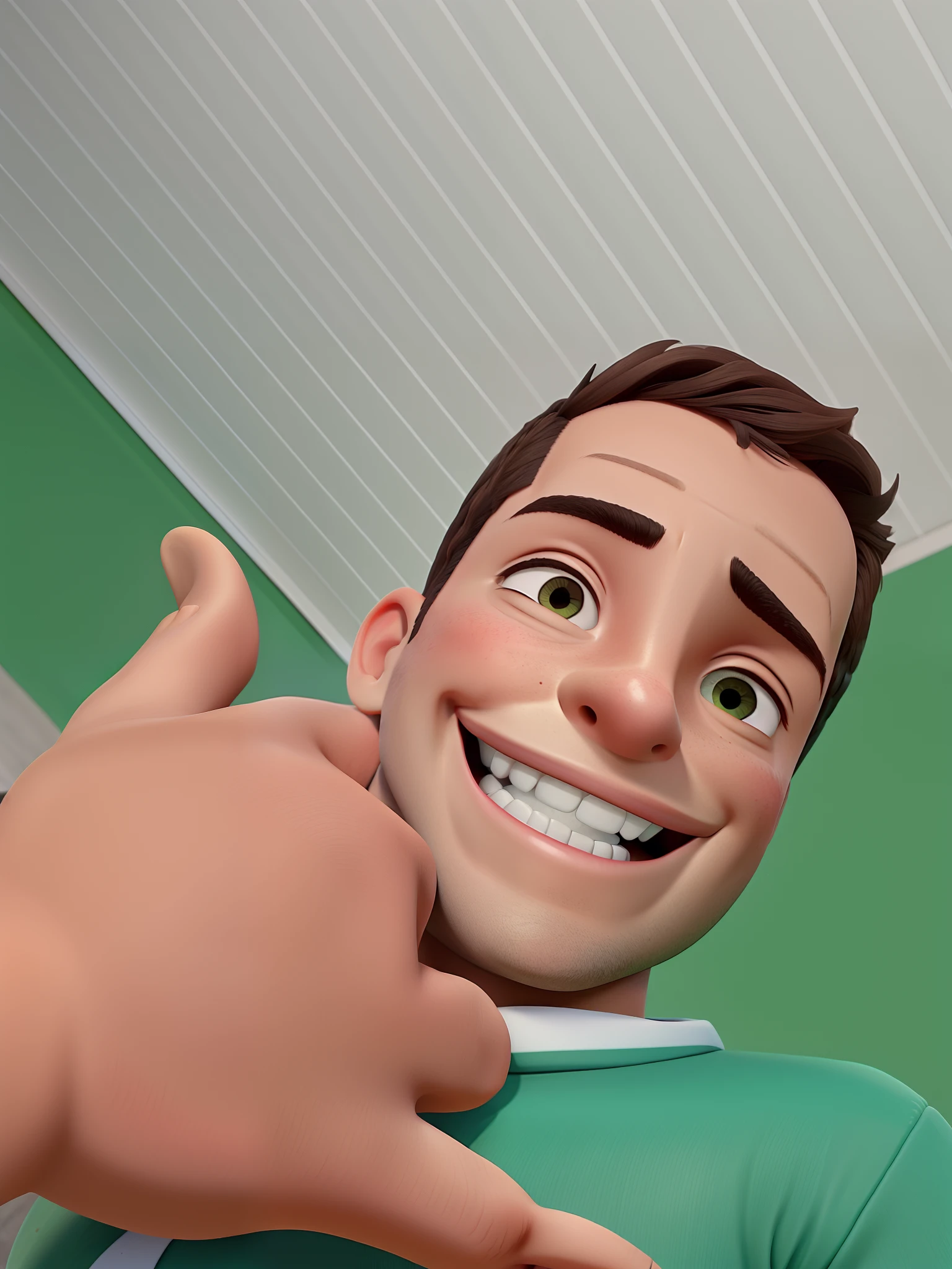 Um garoto sorrindo , rosto perfeito e feliz
