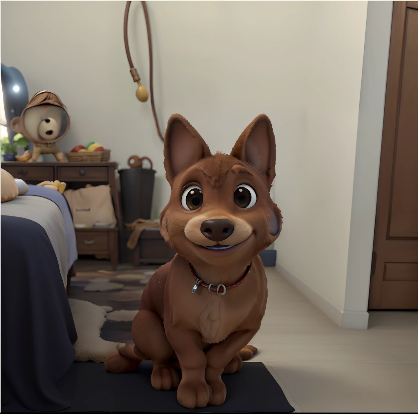Um yorkshire marrom estilo Pixar, alta qualidade, melhor qualidade
