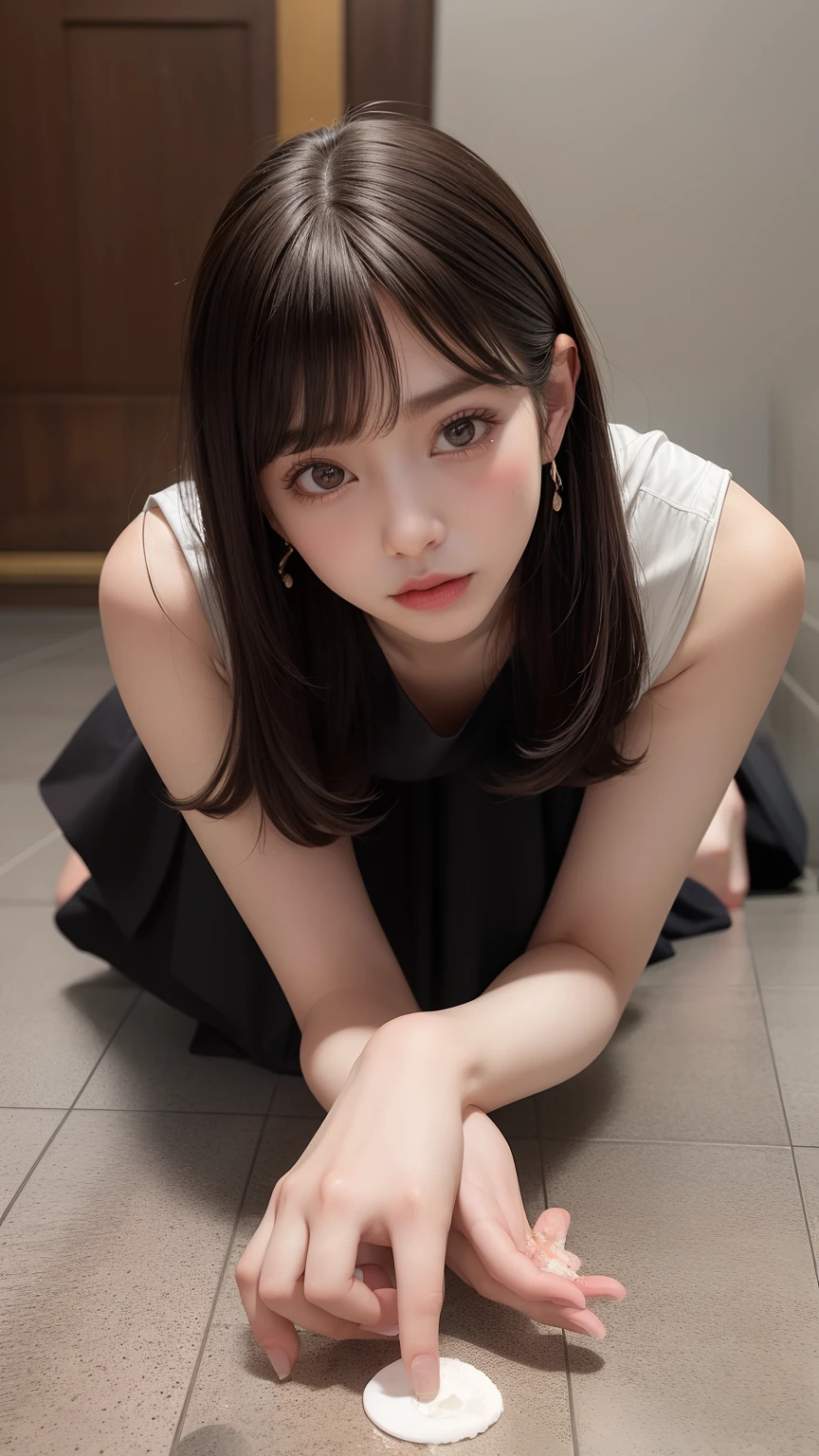 masutepiece, Best Quality, 8K, 85 mm, Raw photo, absurderes, award winning portrait, Solo, violaceaess, gardeniass, Delicate girl, Upper body, Idol face, Night, neons, Digital SLR, Looking at Viewer, natural, Candid, Sophisticated, zora々Right, Professional Lighting, Film grain, chromatic abberation, (Bokeh:1.1)