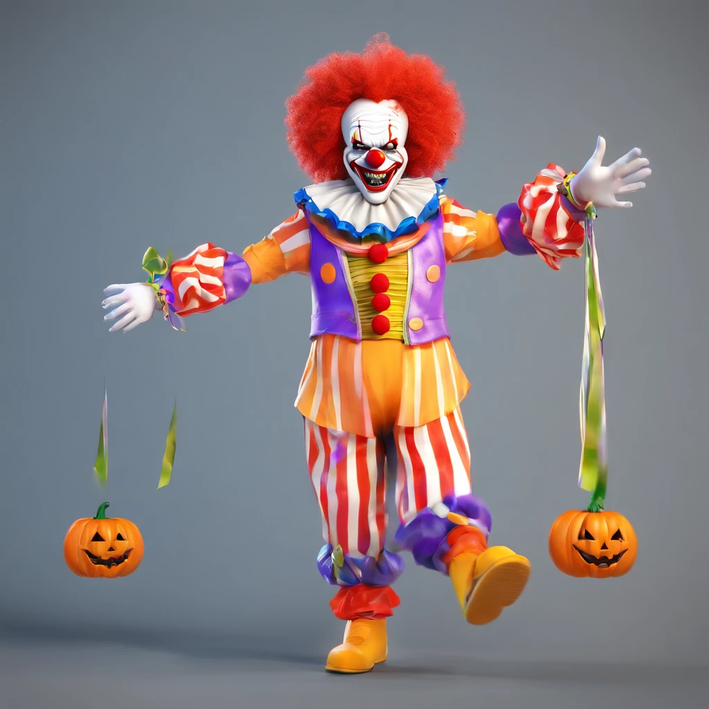 create a scary happy clownfor a scary Halloween