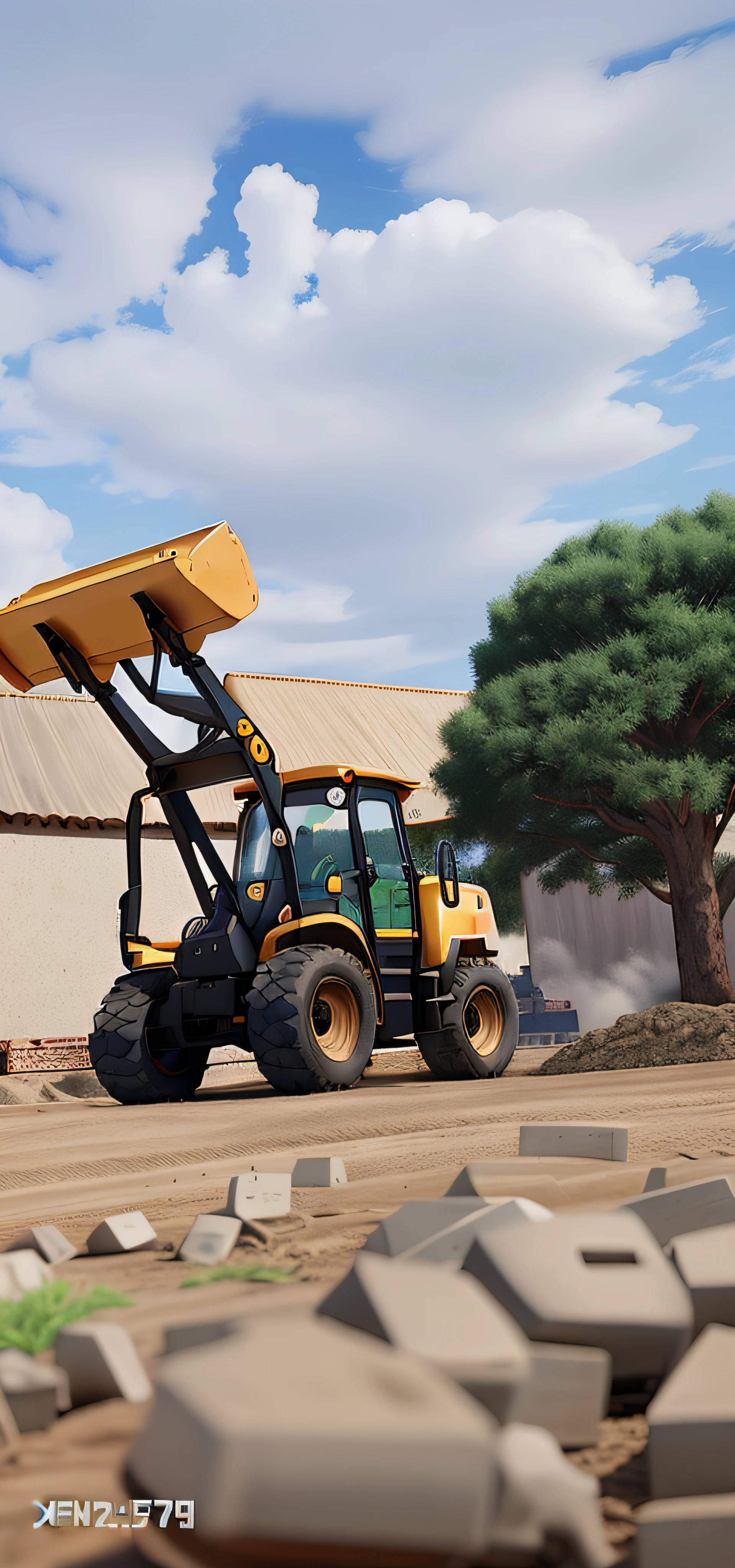 AN XCMG WHEEL LOADER WITH LARGE DISNEY PIXAR-STYLE WHEELS, ALTA QUALIDADE, MELHOR QUALIDADE