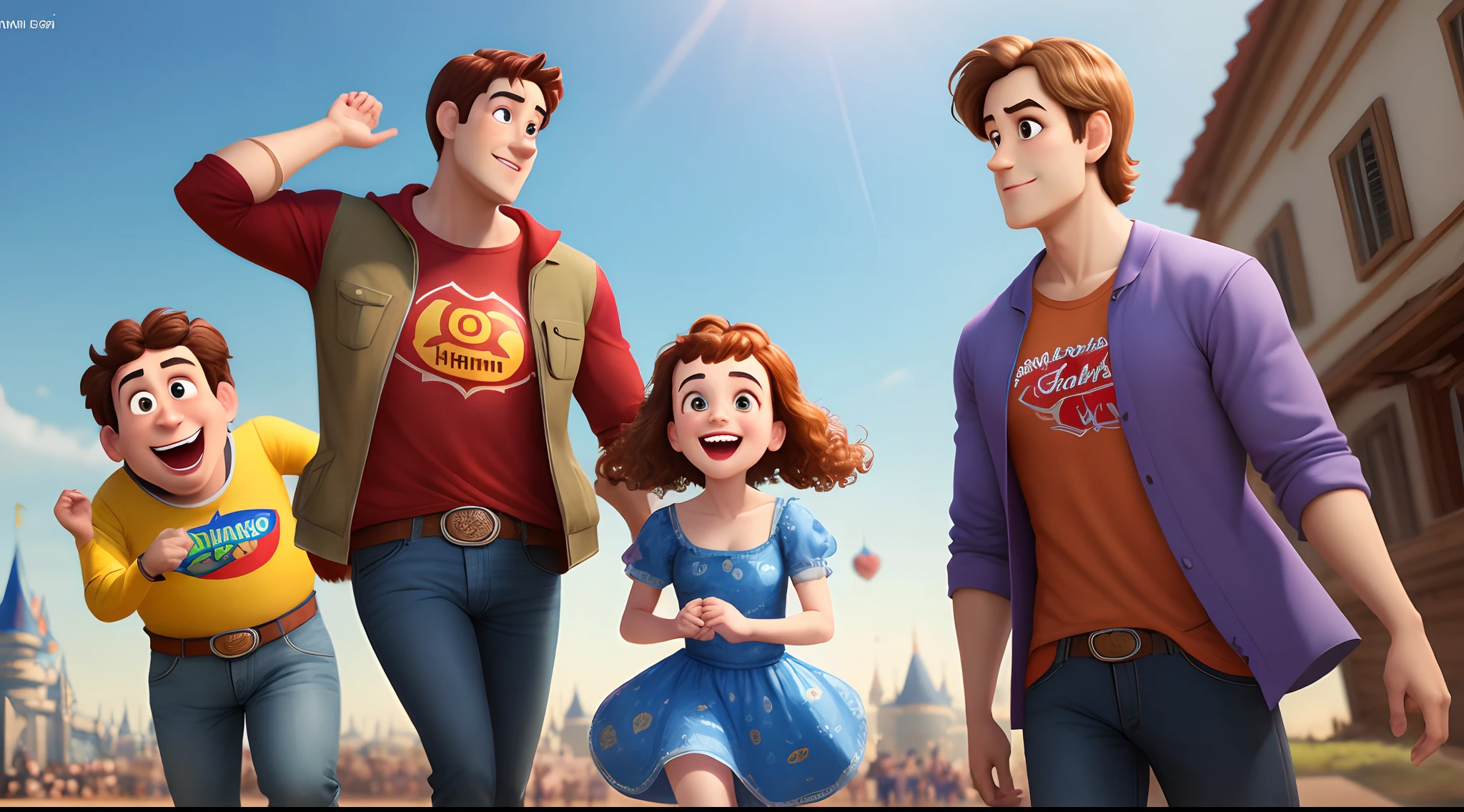Um homem no estilo disney pixar
