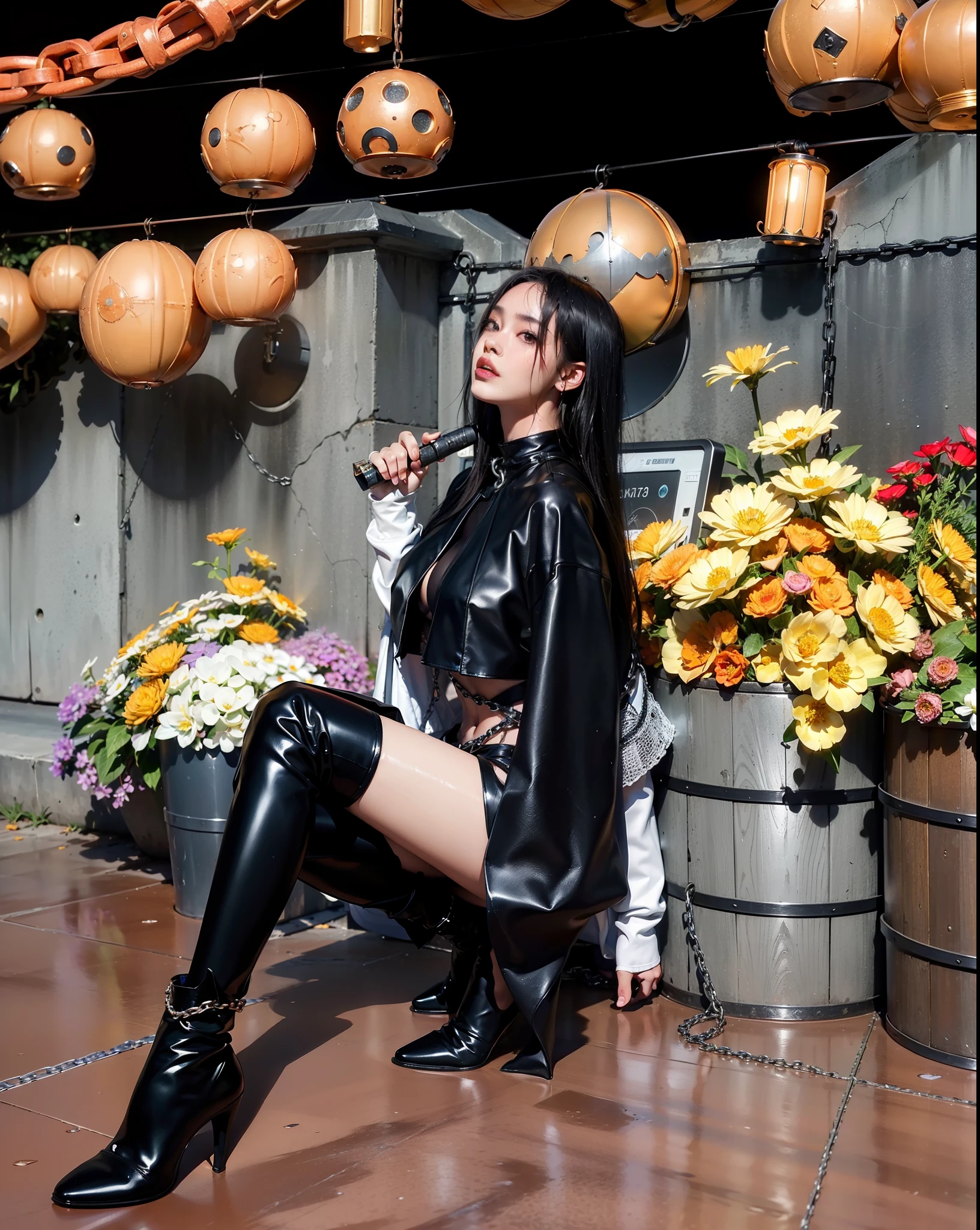 ,((Wearing a torn sheer costume of a superheroine)),(, No bra)), Wet crotch, Wet thighs, Beautiful girl with accentuated slender abs: 1.4, (((nipple tips protruding, areola is protruding, The shape of the pubic region is clearly visible)), sixpack abs: 1.4, Bust Botox, Photo, Sharpness, Unique 850 4, Koda850 k portrait camera, F1.6 shots, Ultra-realistic textures, Spectacular light textures, Cinestil 800 Fashion Mechanics, (futuristic sci-fi battle fashion: 1.1), (tied perfectly by chain), Restraint, Slaves, collars, ((wide prison with sunlight)), Dark fantasy, Realistic material details, extreme hight detail, Ultra-realistic materials ((Torn costume))), Wet, Cloudy, (Chained)), ((big emphasized by chains)), ((chains digging into crotch)), ( (Collar)), (, No bra), shredded costumes, broken golden shields and battle spears,, White combat gloves, Combat shoulder armor, Blood splattered on the face, Blood splattered, Realistic, (Bruises, Dirty, ripped clothing, skimpy clothing, Blood: 1.3), Torn Cape, Torn pantyhose, Long legs, ((iron pipe in the crotch)), Metallic shackles and fetters, ((chains hung from heaven)), Wet crotch is clearly visible, Swarovski's sword and the anatomy beneath his feet, (futuristic sci-fi battle fashion, Torn mesh stockings),