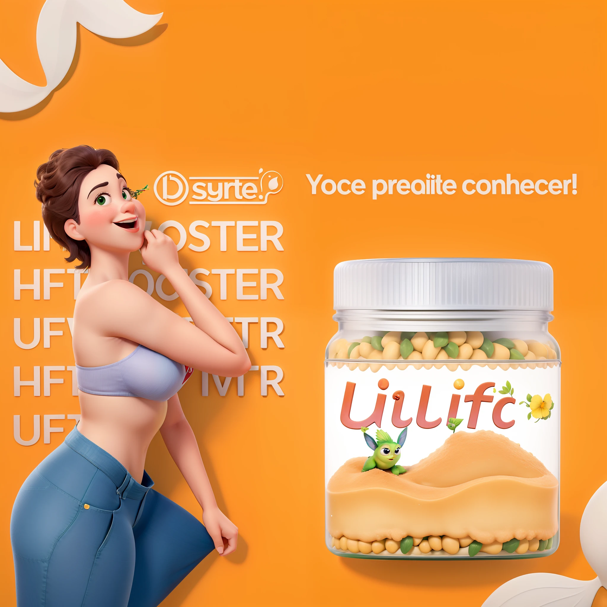 Antes e depois de uma pessoa gorda que emagreceu com o fundo verde  no estilo pixar com alta qualidade