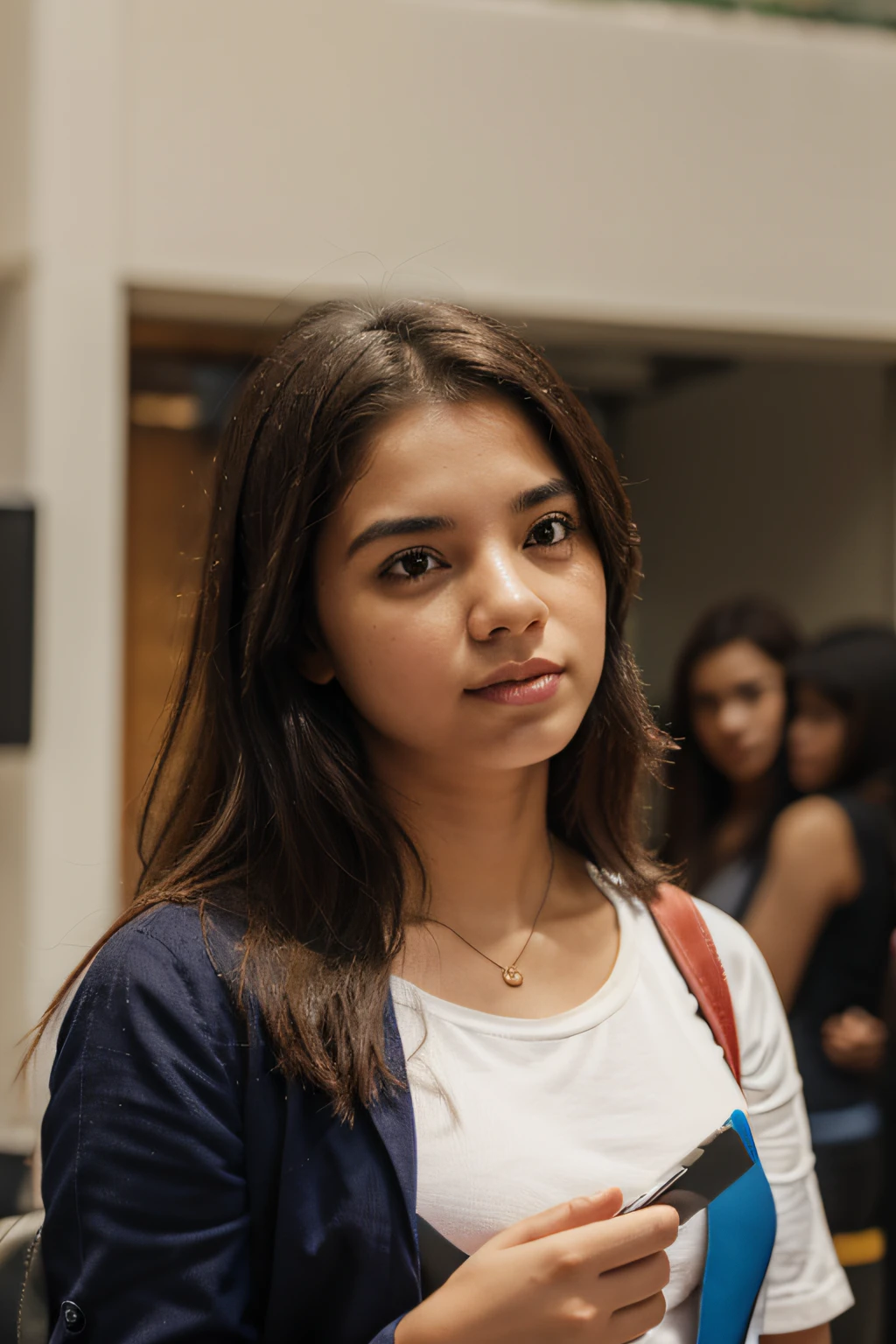 crie uma jovem estudante falando sobre cursos on line