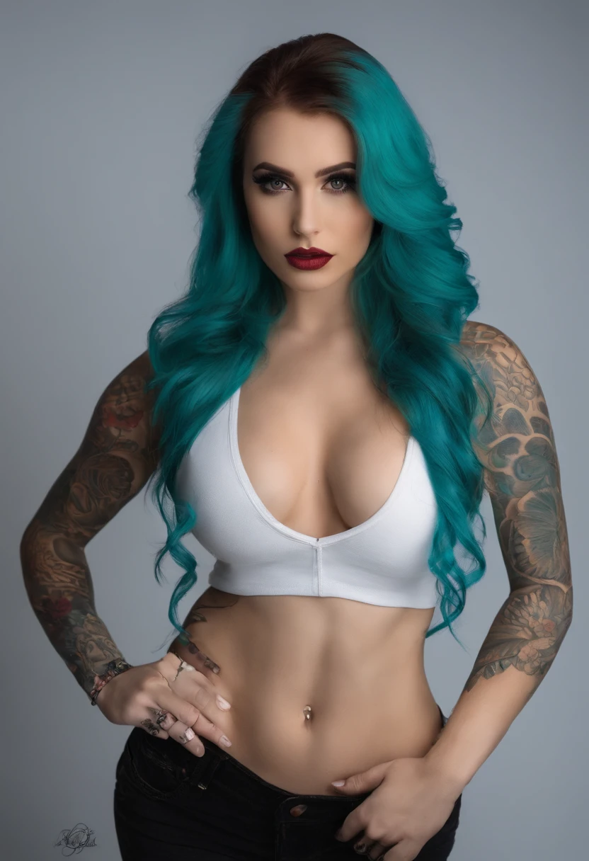 Chica monstruo, Cuerpo de limo completo, neon colors, Risa loca, Mal, Mujer con tatuajes y piercings posando con camisa blanca, bomba, Mujer preciosa, con una camisa blanca, hiperrealista,cuerpo completamente tatuado, Mujer preciosa, Fotos oficiales del producto, better known as amouranth, hermosa mujer hermosa, cuerpo tatuado, Foto completa del producto, HannaHowo,hermosa lenceria , Hermosa modelo posando sexy