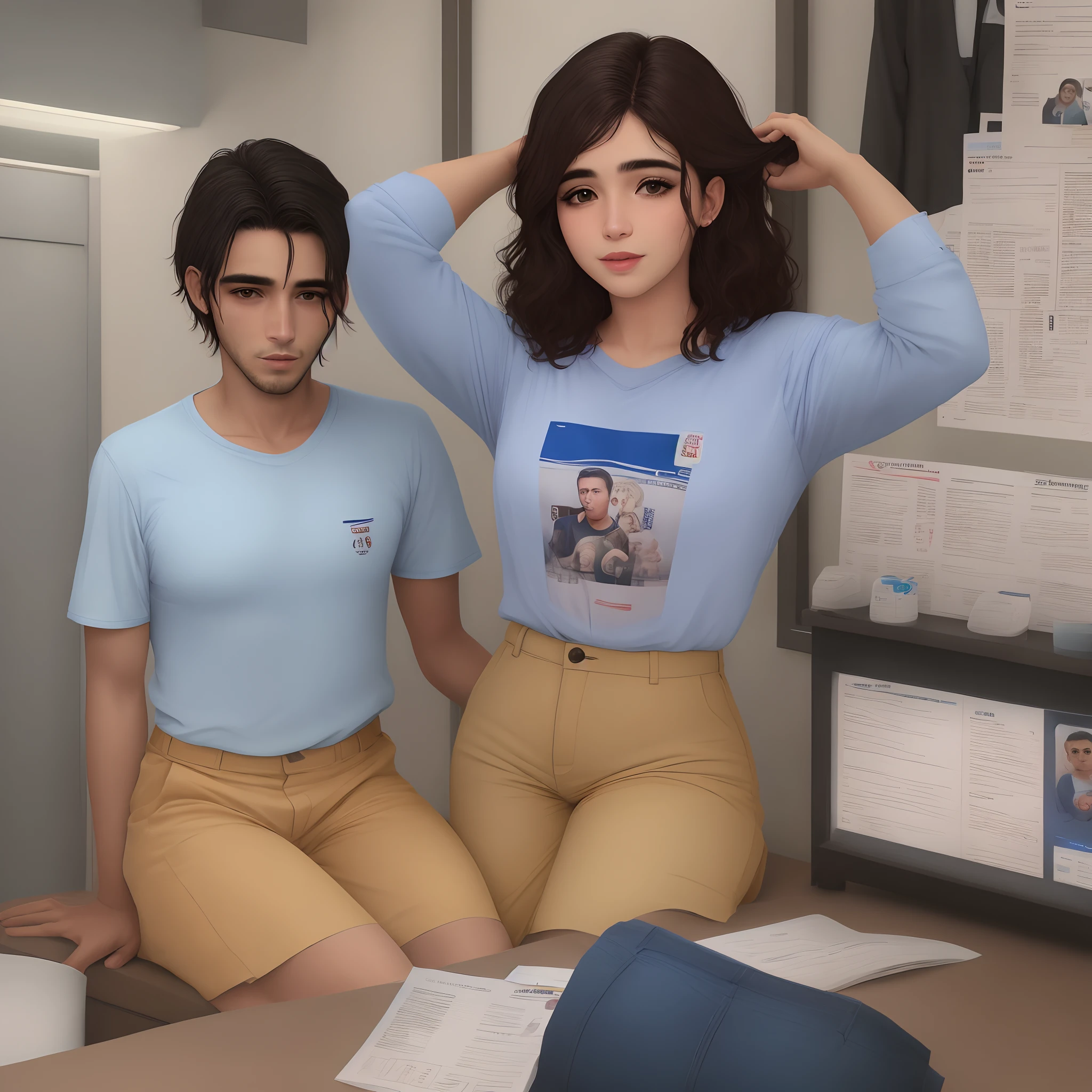 Crie uma imagens com uma pessoa morena com camisa do Paysandu