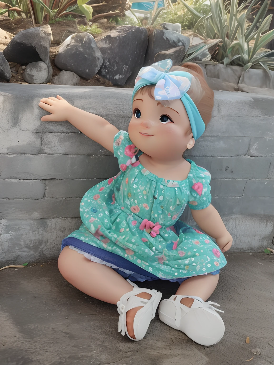 Menina branca ruiva de 10 meses no estilo Disney pixar