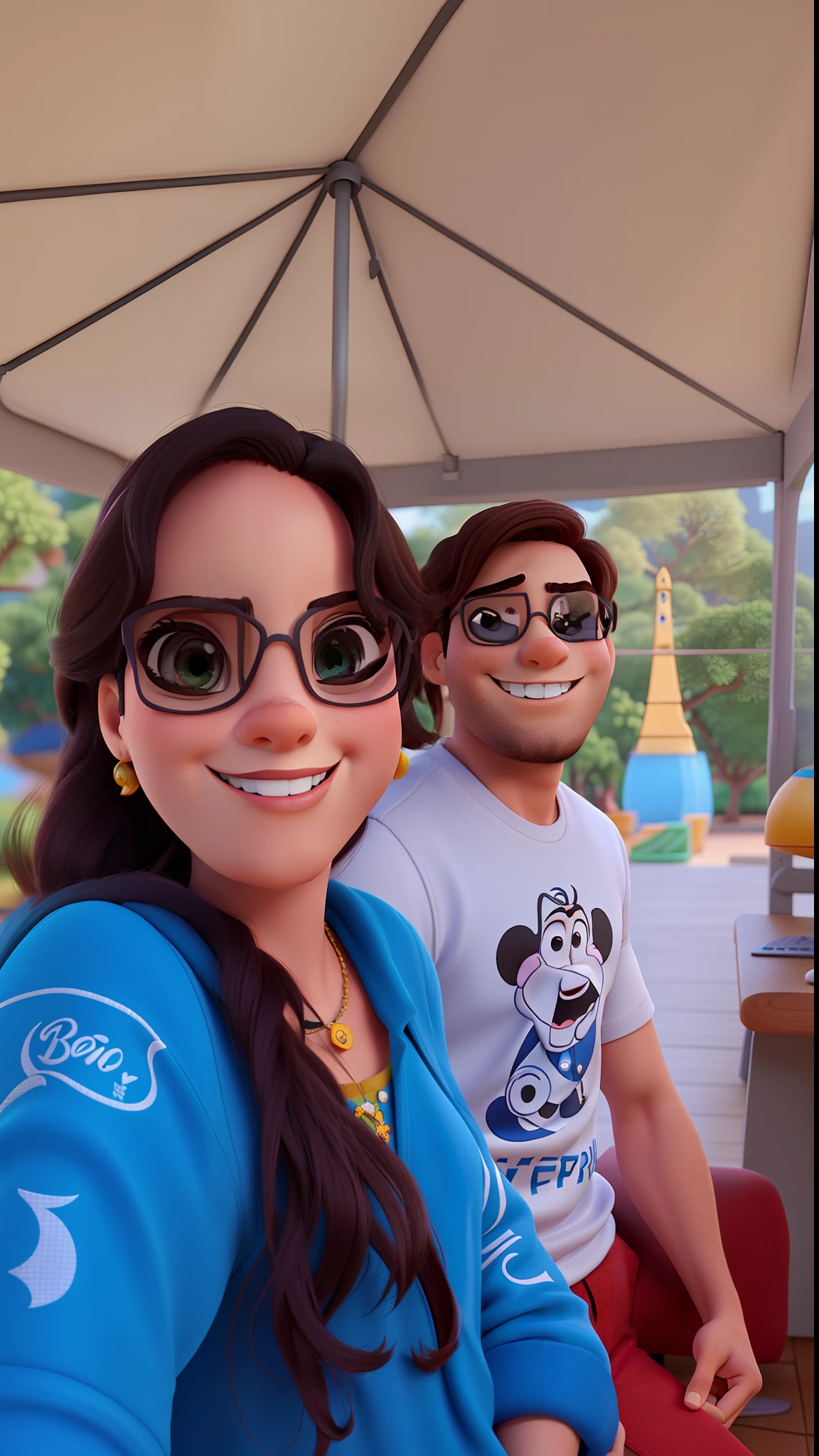 um casal estilo disney pixar, alta qualidade, melhor qualidade