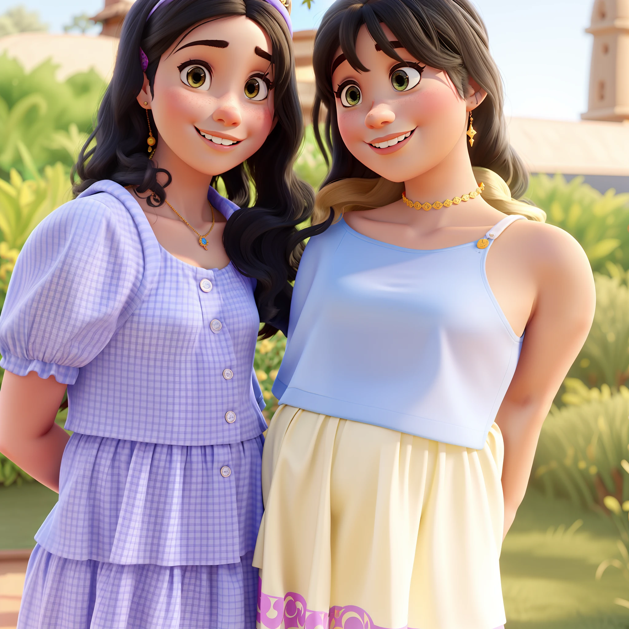 duas primas lindas estilo disney pixar