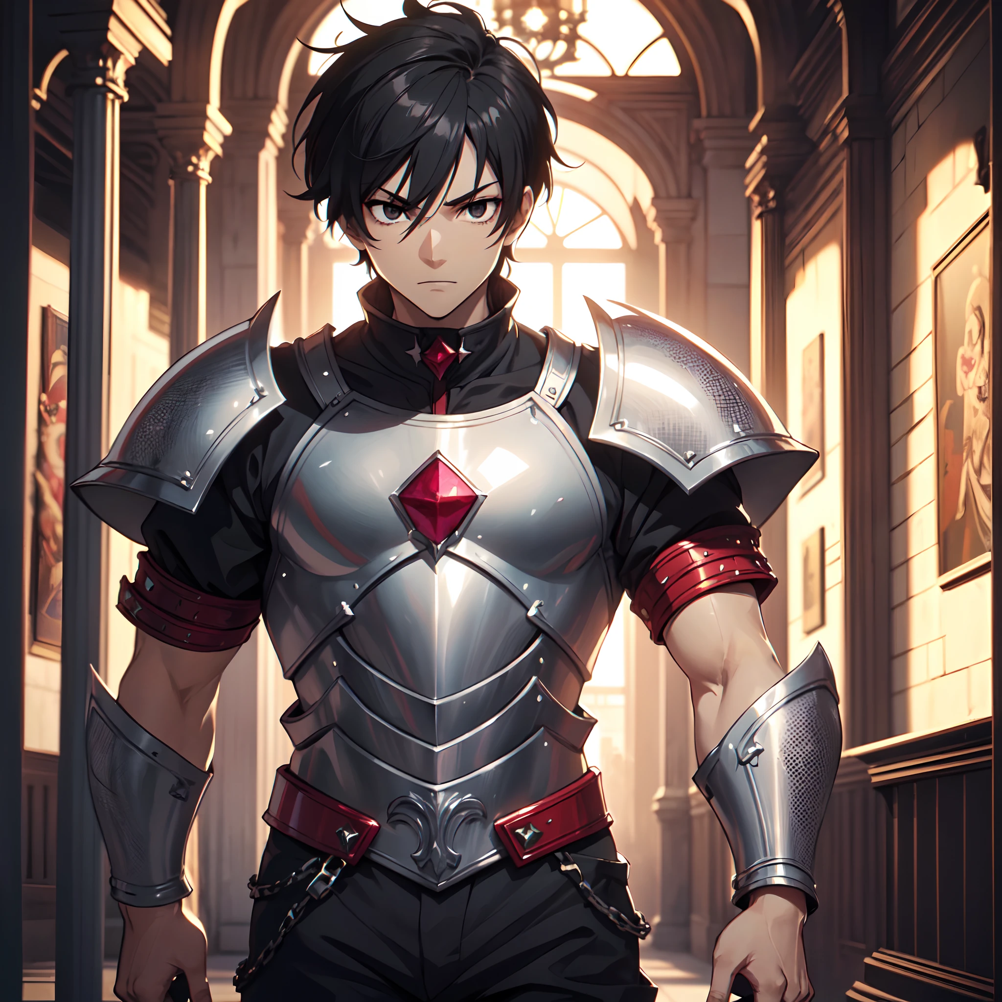 128K Ultra High Definition,
128K Ultra High Quality,
128K Ultra High Resolution,
Best Definition,
Best Quality,
Best Resolution,
Perfectly Detailed,
Perfectly Designed,
Extremely Detailed,
Extremely Designed,
Hyper Detailed,
Hyper Definition,
Hyper Quality,
Hyper Resolution,
Masterpiece,
(((Anime))),
Body Shot,
(((Boy))),
Handsome,
Muscular Body,
(((Black Short Hair))),
(((Black Eyes))),
(((Hyper Detailed & Perfectly Designed With Ultra High Quality Red Ruby Warlord Armor))),
(((Inside Of Medieval Royal Palace Background Scenery))),