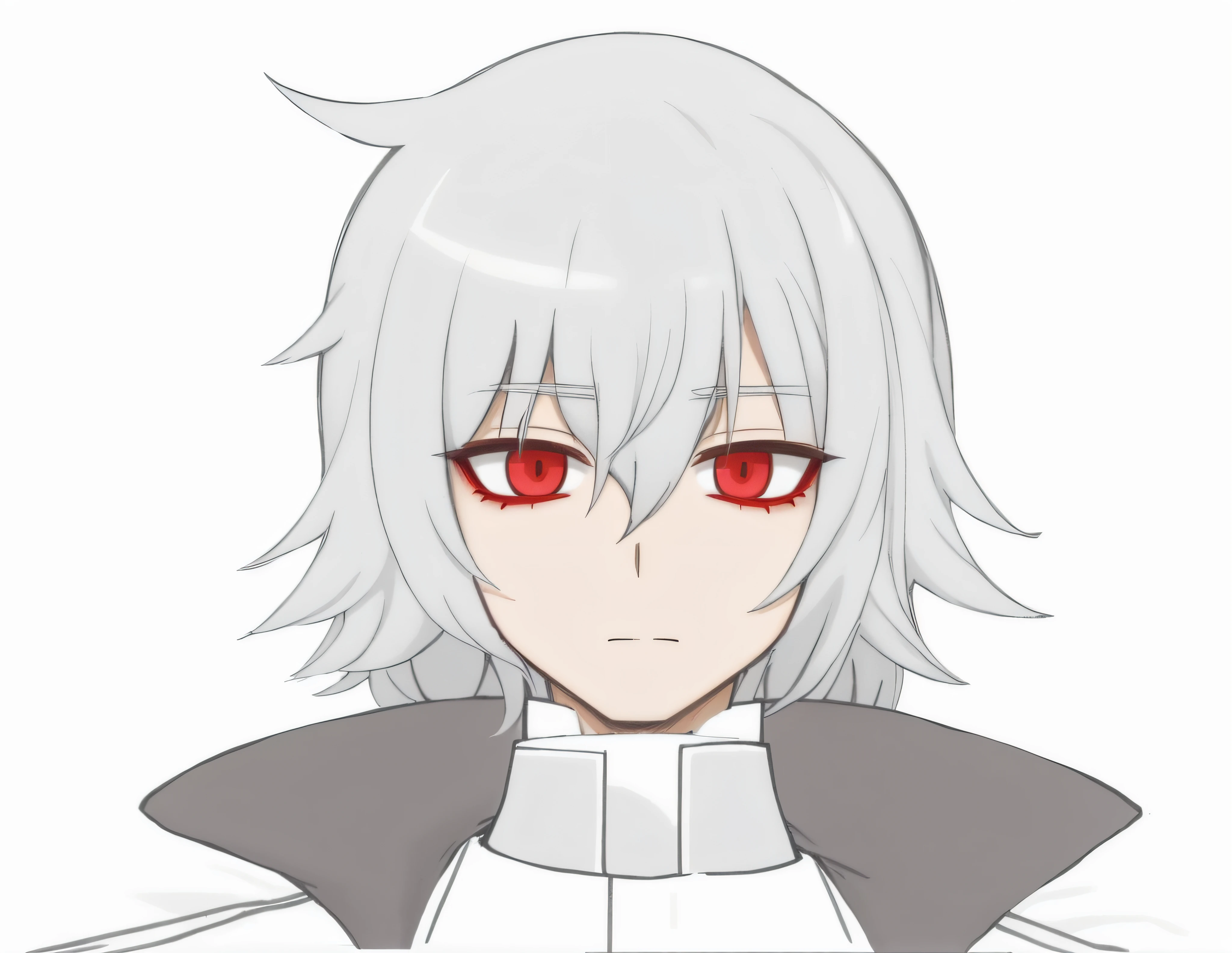 Cartoon images of people with gray hair and red eyes..., Hajime Yatate, He has dark gray fur..., Neferpitu, White-haired fairy, crazy silver hair, As an anime character, keqing from genshin impact, Male anime characters, Gapmo Yandere, Wataru Kajika, Vector shading anime, silver-haired