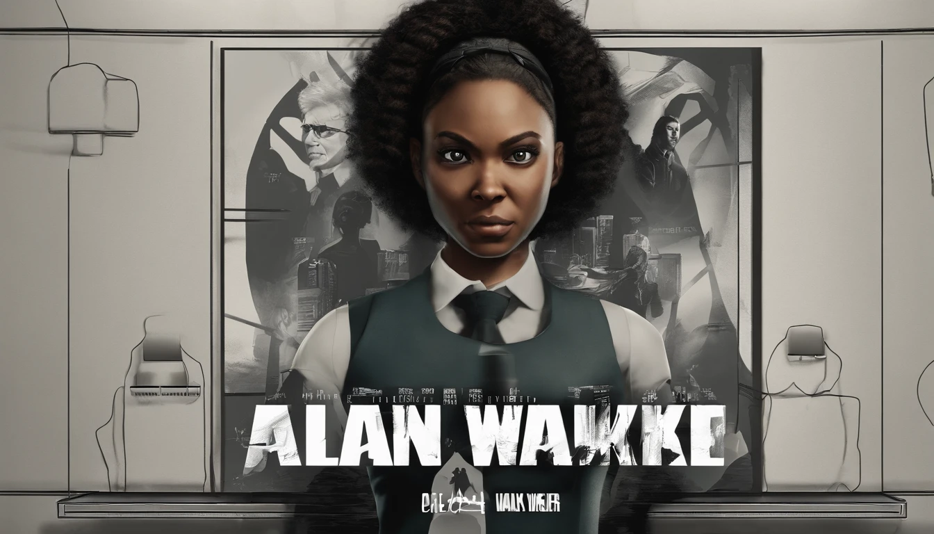 Alan Wake 2 thumbnail black female with curly hair in ponytail fbi, scary house