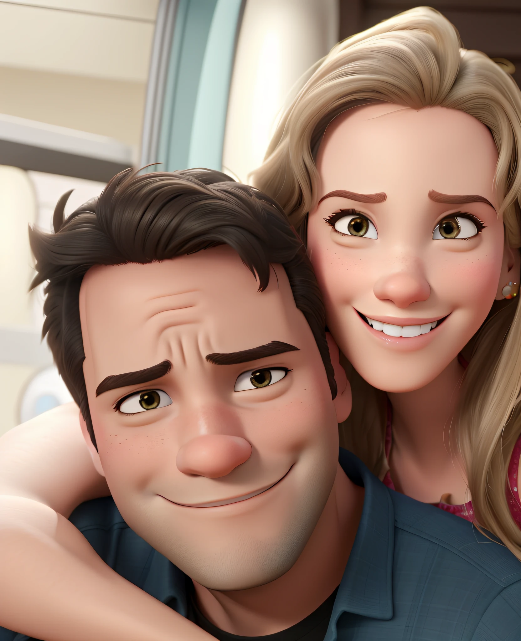 casal no estilo disney pixar, alta qualidade, melhor qualidade