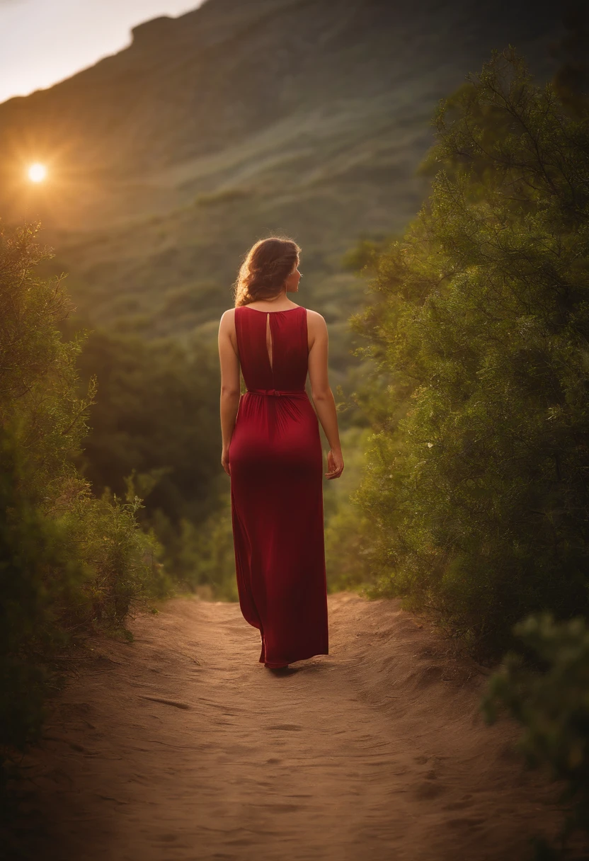 cena de aventura com exploradora feminina andando no topo de uma montanha, abaixo uma vale escuro, vista do abismo, espinhos, paredes pontudas, 8K resolution, Deep print illustration