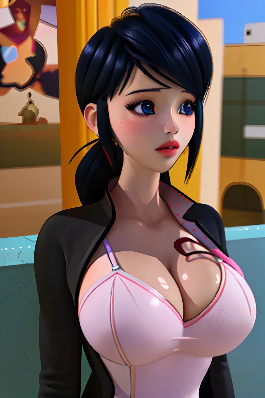 Pechos super grandes, a close up of a woman with a big breast wearing jacket, realistic anime 3 d style, a hyperrealistic schoolgirl, hyper realistic anime, hyperrealistic schoolgirl, artgerm and ilya kuvshinov, extremely detailed artgerm, photorealistic anime girl render, 3 d anime realistic, 3d anime girl, 🤤 girl portrait, beautiful digital artwork