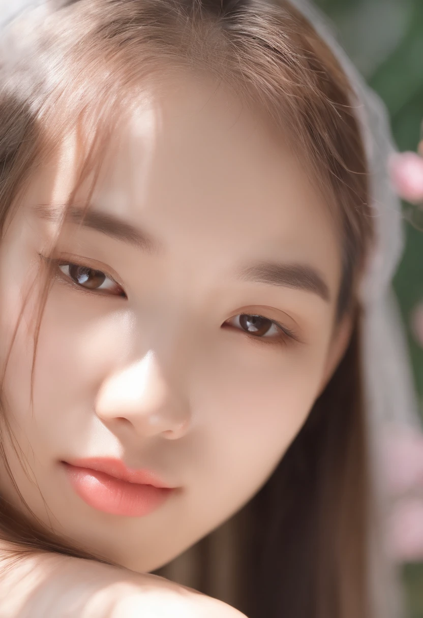 (from behind), small breasts, (flat chest), (drooling), (wet), (expressionless), (tears), gentle and attractive Chinese beautiful girl, , delicate and sexy collarbone, Attractive oval face, double eyelids, smart peach blossom eyes, pink lips, small nose, bare shoulders, focus on the face, chest close-up, ultra high definition, super detail, fresh and impressive, being penetrated in vagina by a dog using it's penis