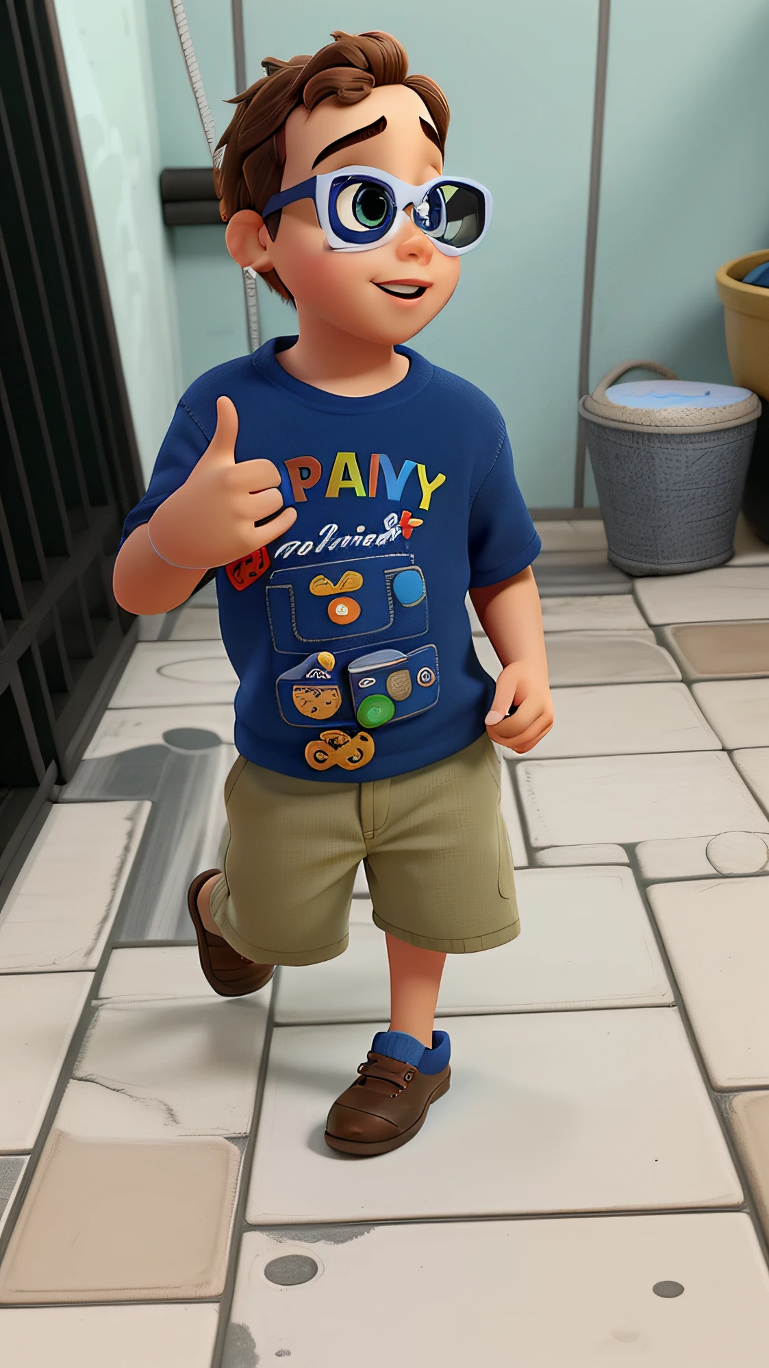 Um olhos castanhos estilo disney pixar, alta qualidade, melhor qualidade
