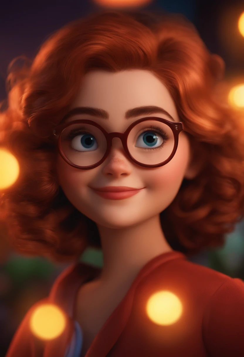 Um filme inspirado na Disney Pixar ( morena de oculos e sorriso largo