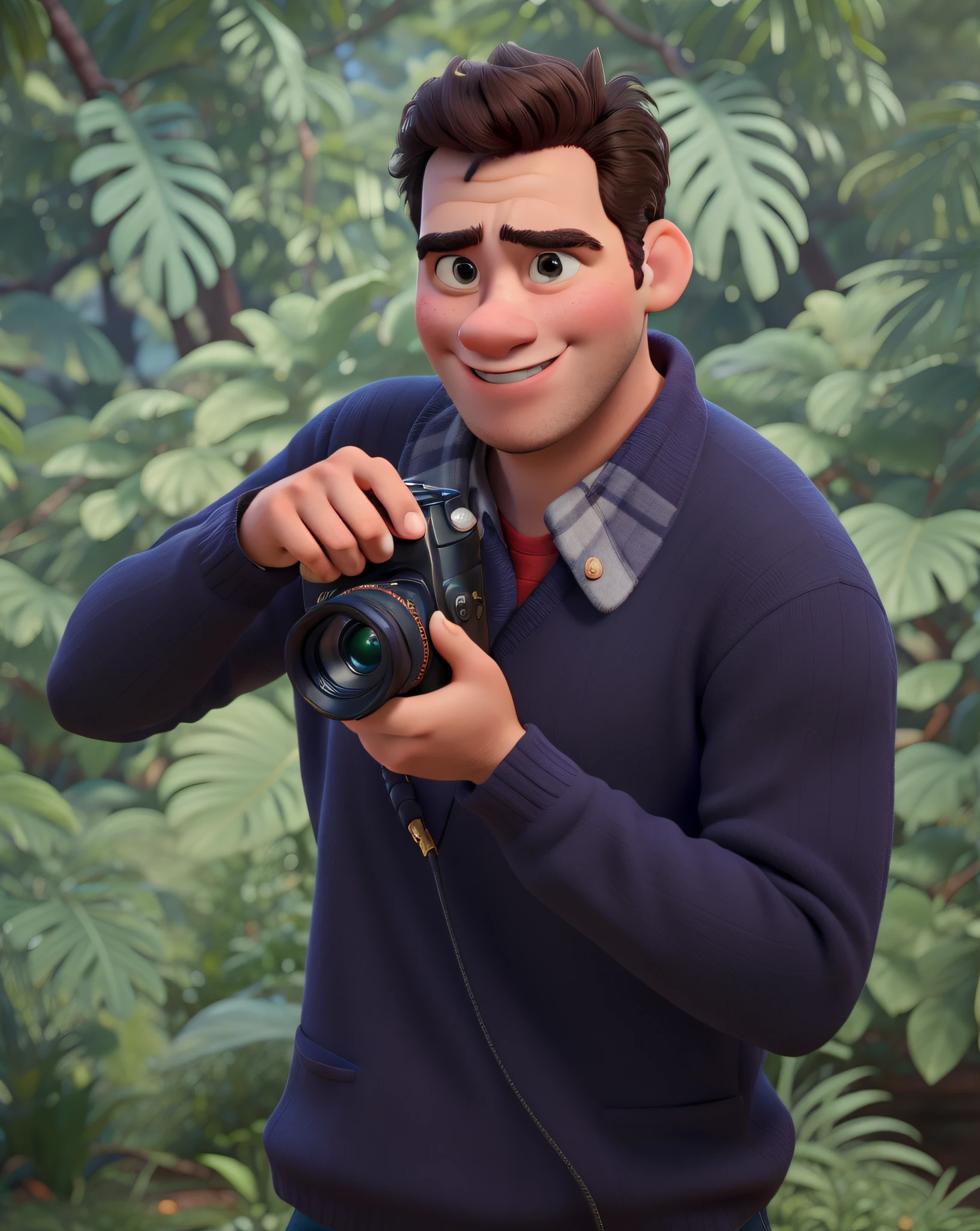 A Disney Pixar style photographer, alta qualidade, melhor qualidade