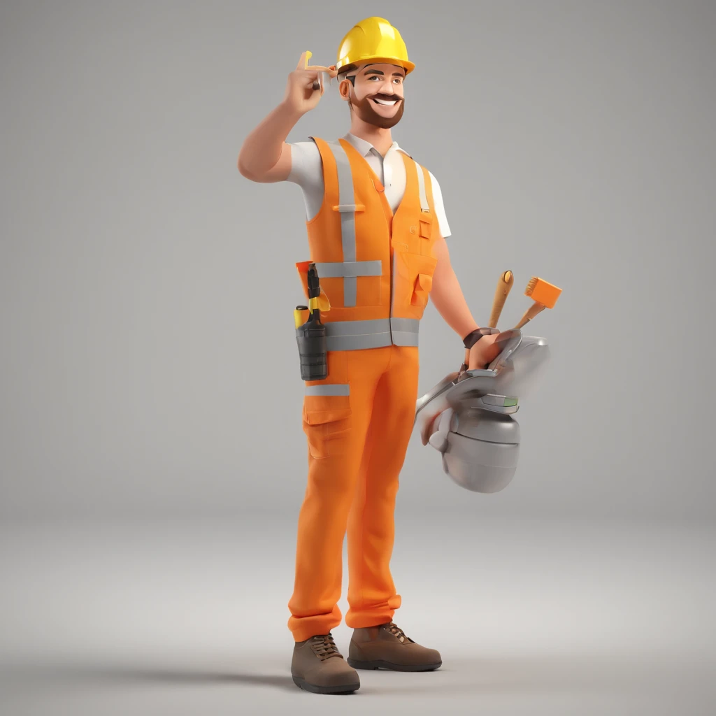 homem trabalhando em loja de construcao atendendo farda laranja