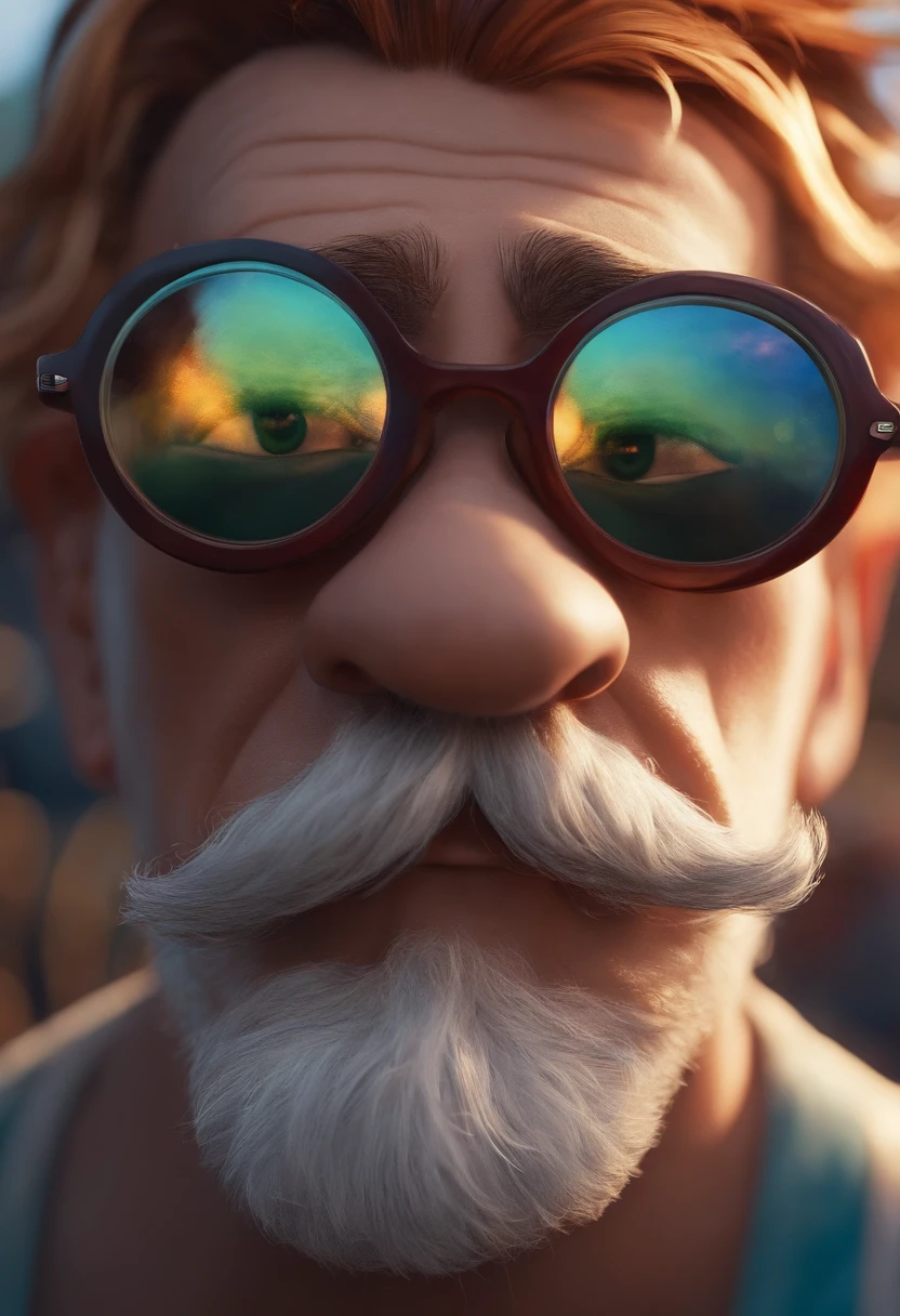 disney pixar , homem com entradas no cabelo de oculos segurando microfone